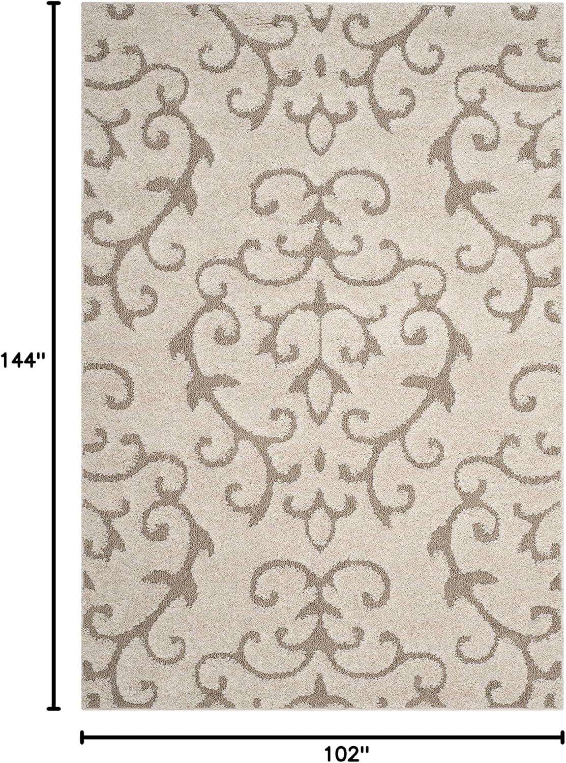 Florida Shag SG470 Power Loomed Indoor Area Rug - Cream/Beige - 9'x12' - Safavieh