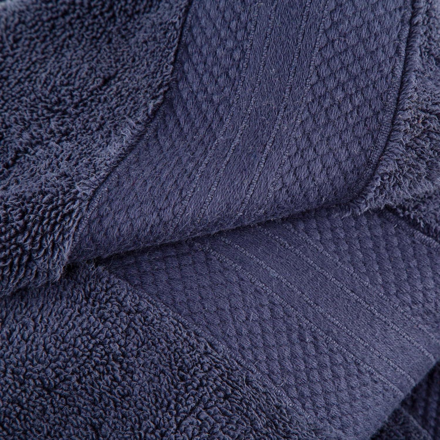 Superior Aria Turkish Cotton Solid Heavyweight 3-Piece Crown Blue Towel Set