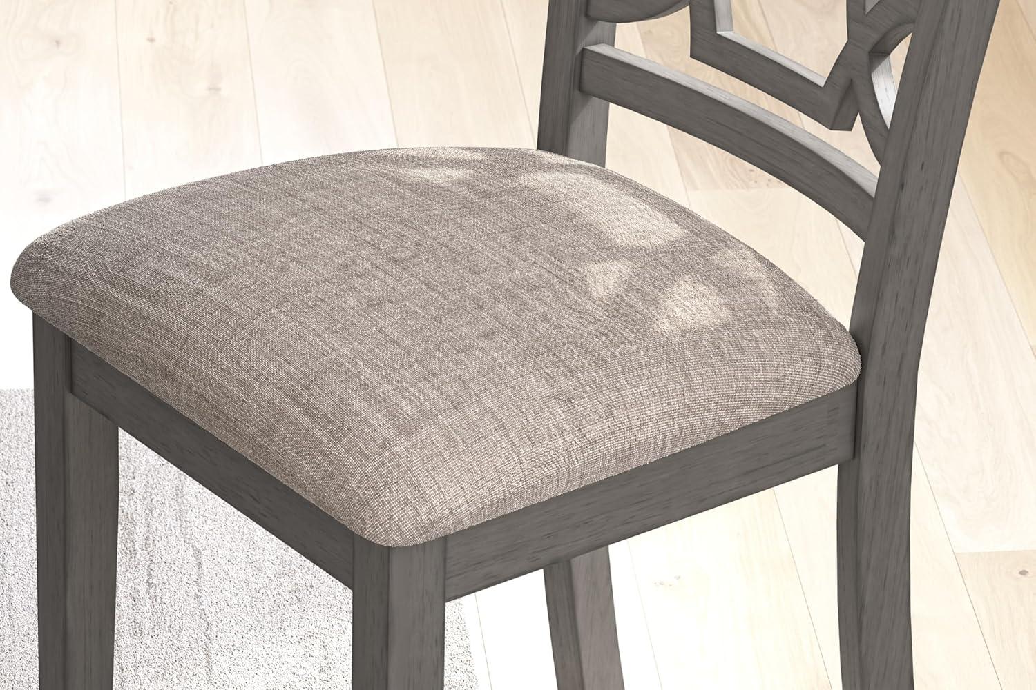 Gray Transitional Rectangular Dining Table Set with 4 Chairs