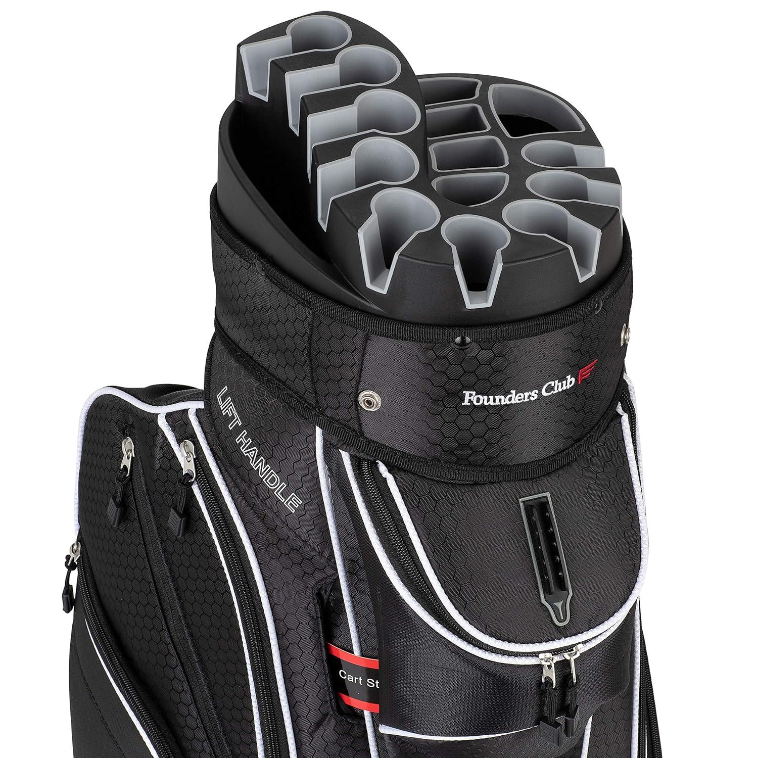 Founders Club Generation 2 Organizer Golf Cart Bag for Men with 14 Way Head Lock Anti Rattle Divider Top