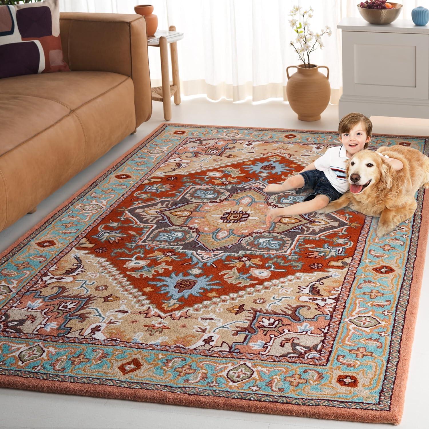 Heritage HG625 Handmade Area Rug - 5'x8' - Red/Pink - Safavieh