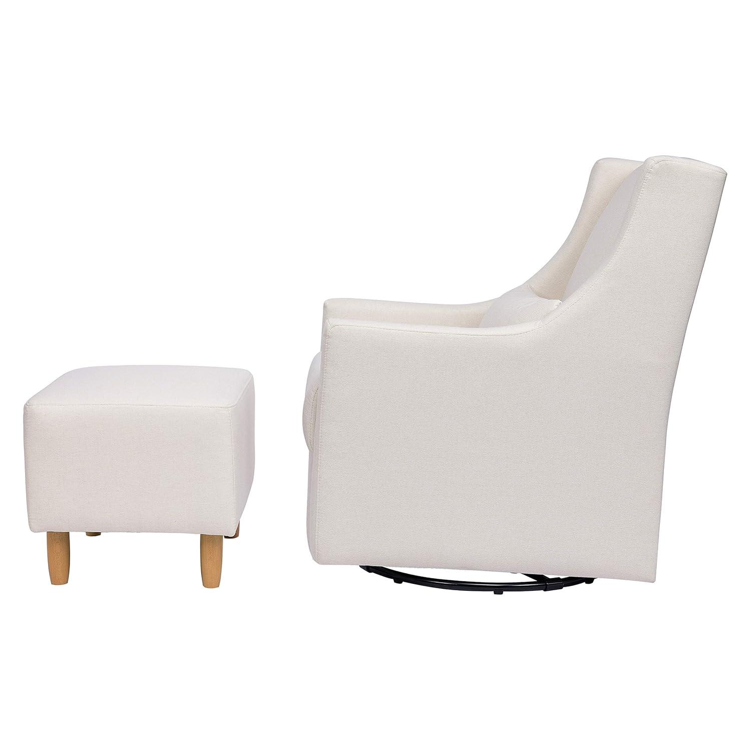 Toco Performance Cream Eco-Weave Swivel Glider with Ottoman