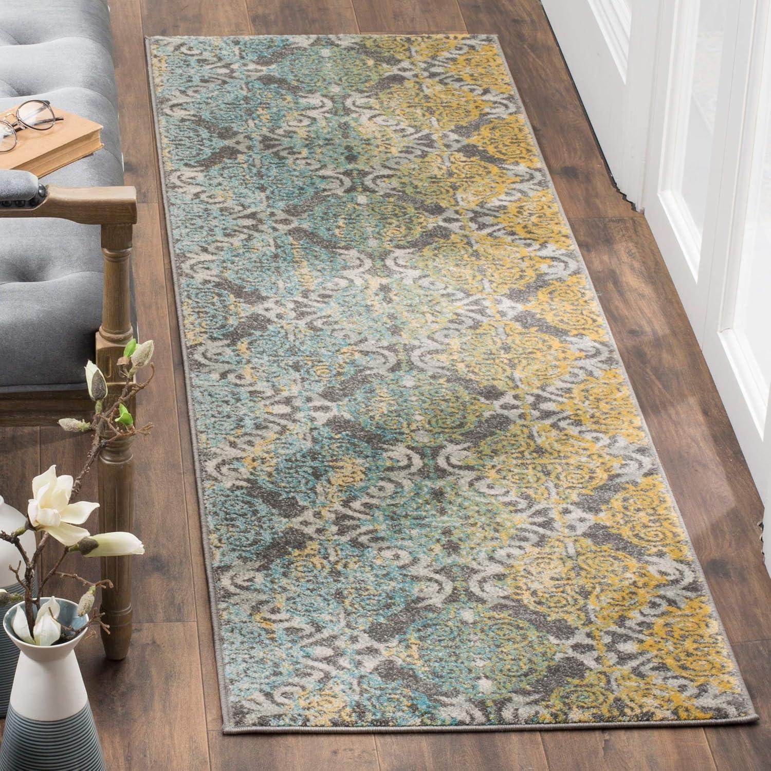 Evoke EVK230 Power Loomed Area Rug - Grey/Ivory - 12'x18' - Safavieh.