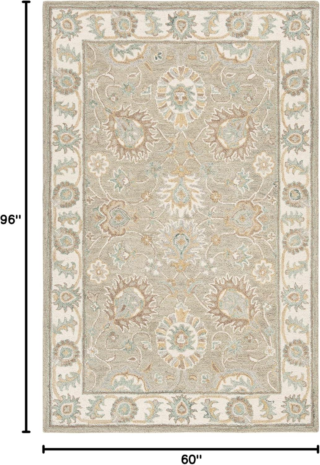 Blossom BLM702 Hand Tufted Area Rug - Sage/Ivory - 5'x8' - Safavieh.