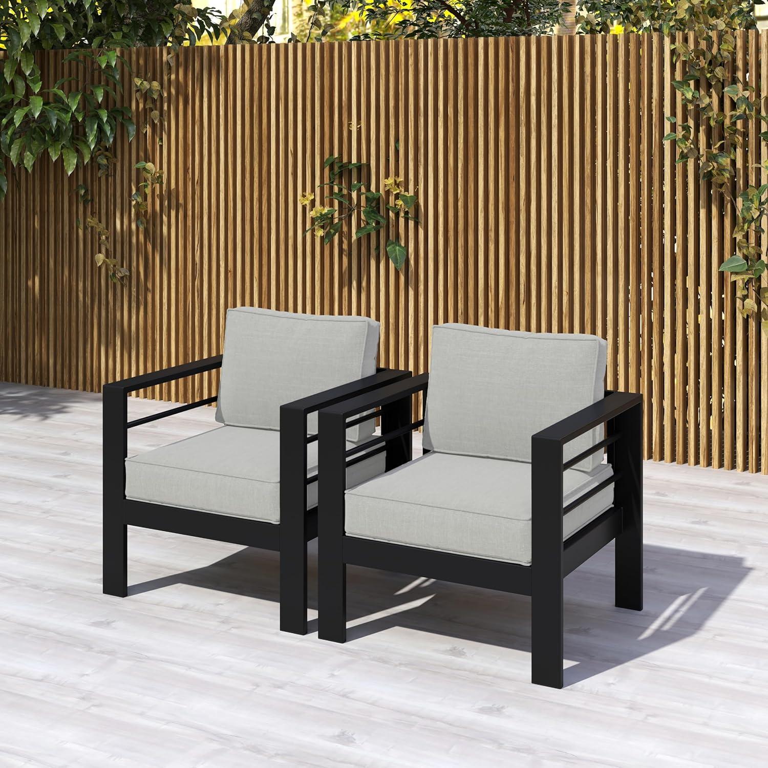 2 Piece Patio Aluminum Chair