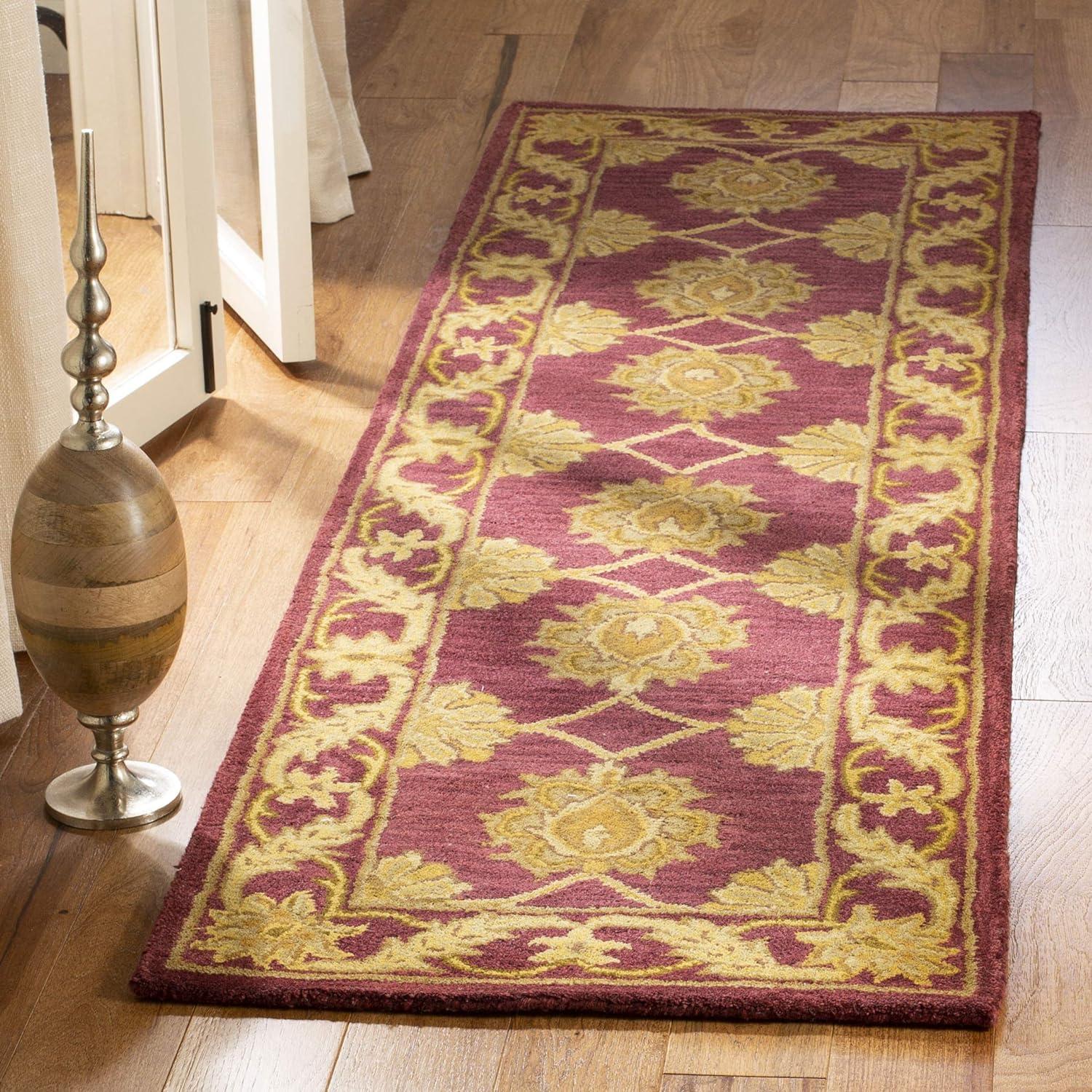 SAFAVIEH Heritage Portmont Traditional Wool Area Rug, Maroon, 2'3" x 4'