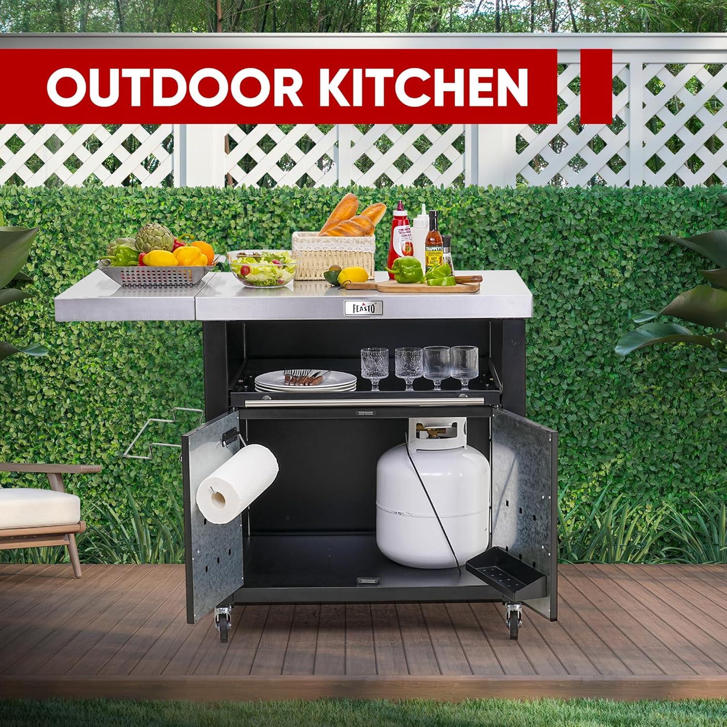 Outdoor Kitchen Series Metal Kitchen Cart