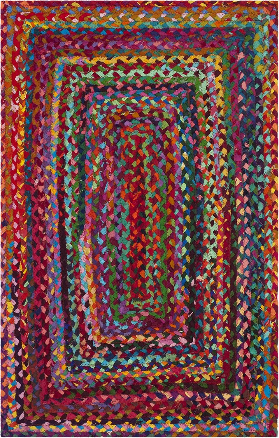 Braided BRD210 Hand Woven Accent Rug - Red/Multi - 2'x3' - Safavieh.