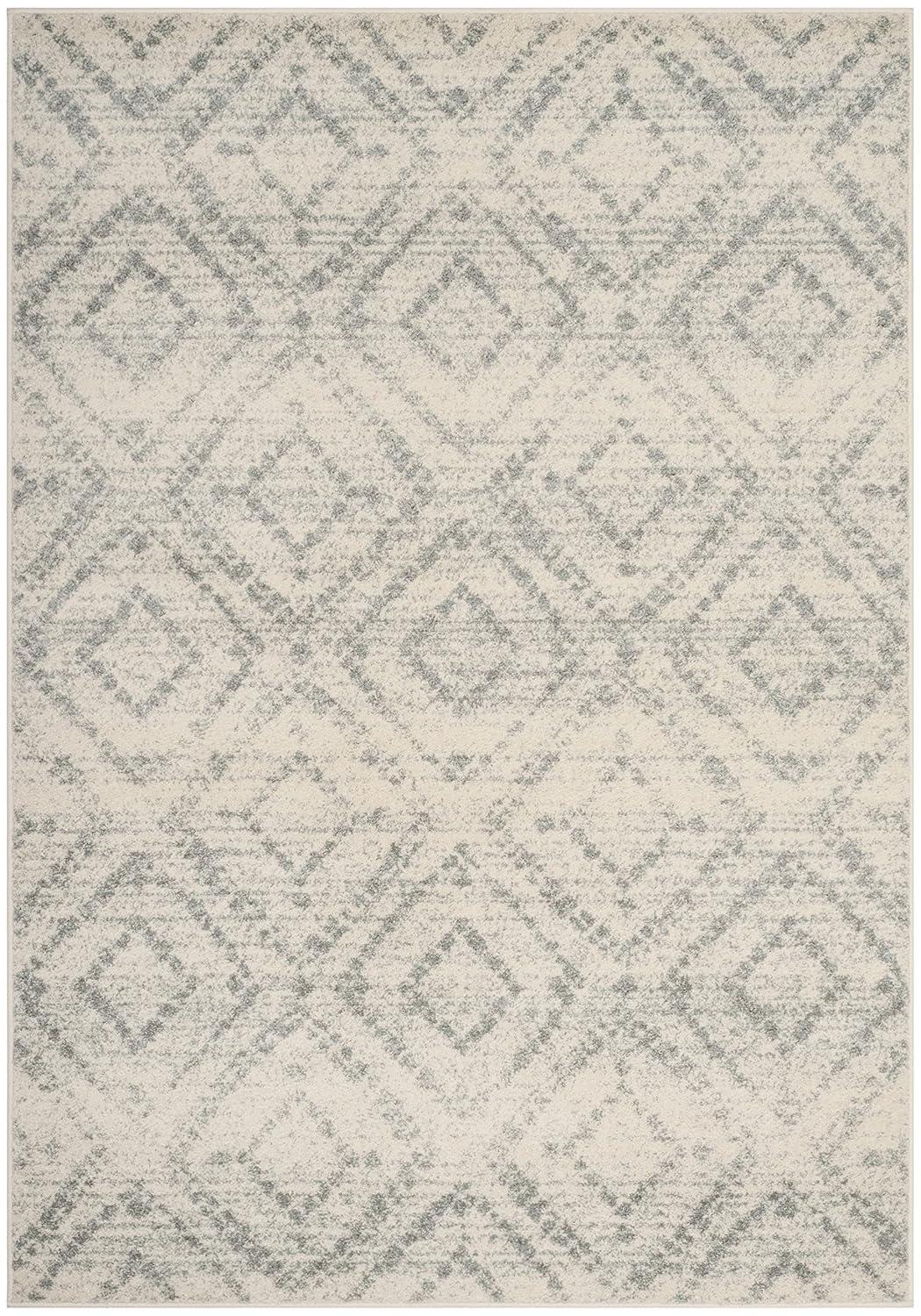 Adirondack ADR131 Machine Made Indoor Area Rug - Ivory/Light Blue - 4'x6' - Safavieh