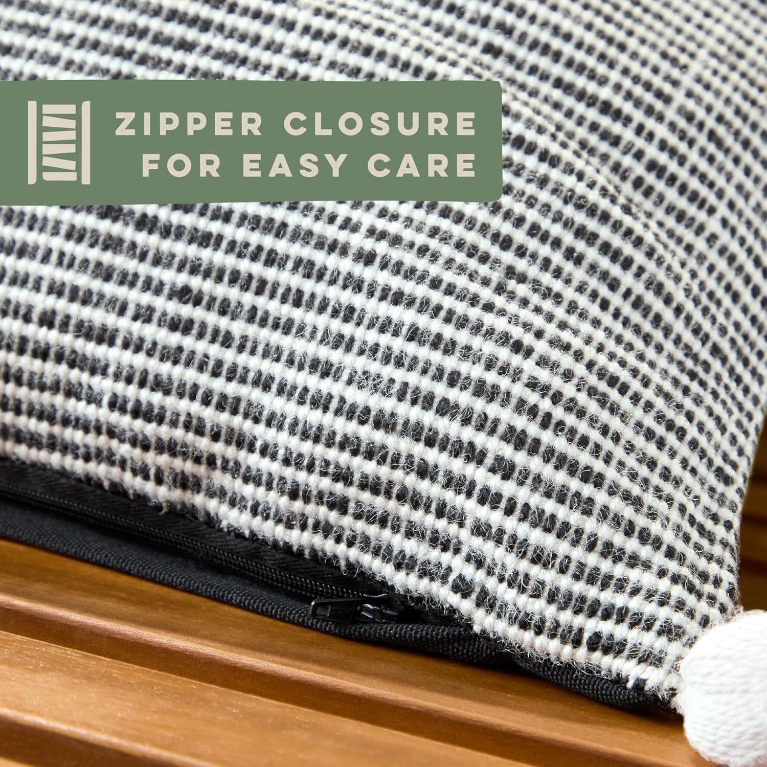 Town & Country Living TOWN & COUNTRY TERRA Alara Ribbed Texture Indoor Outdoor Decorative Pillow 20"x20"