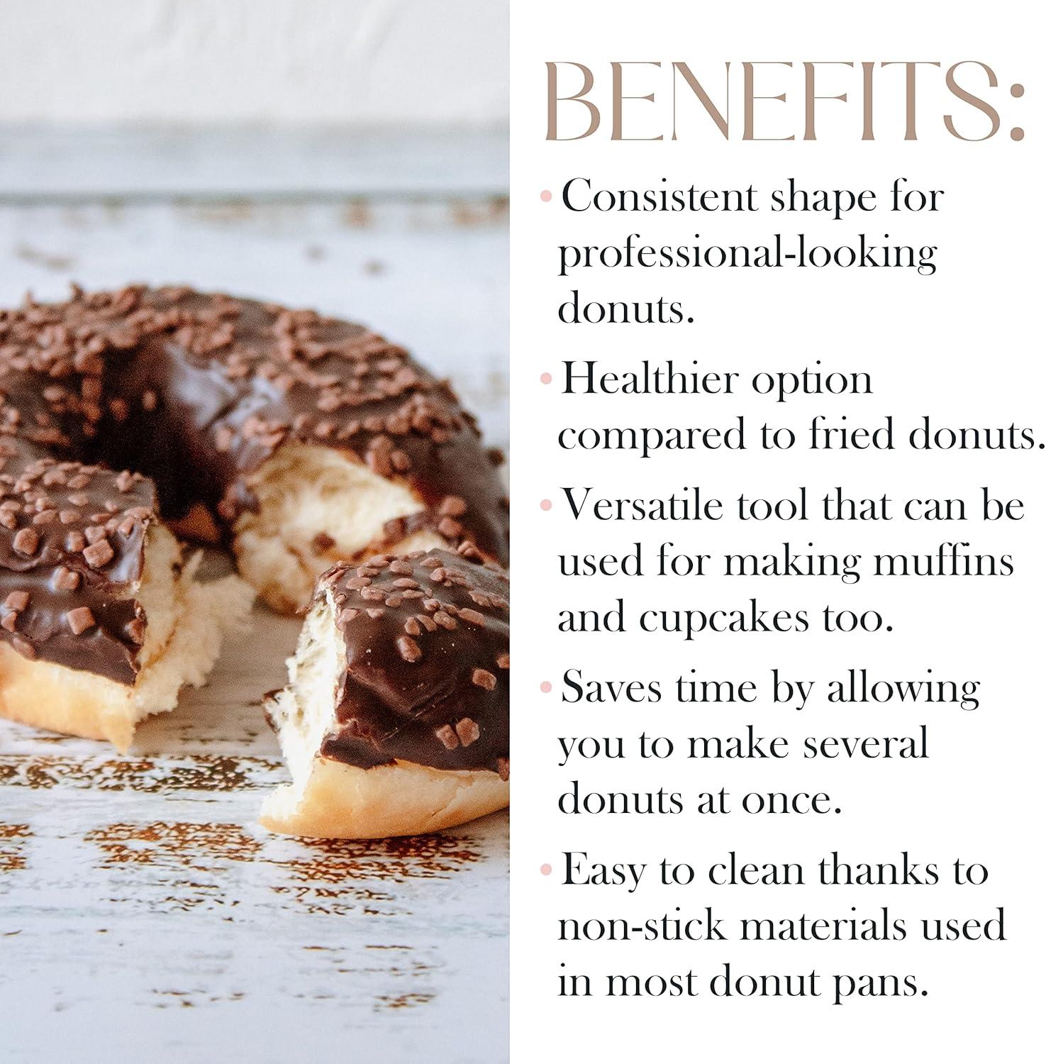 Bellemain Premiere Donut Pan for Baking Nonstick Doughnut Pan with 6-Doughnut Molds | Steel Donut Trays | Make Perfect Bagels and Cake Donuts (2)