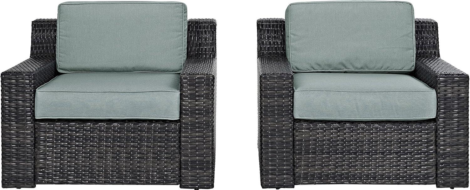 Beaufort Mist and Brown 2-Piece Outdoor Wicker Chair Set