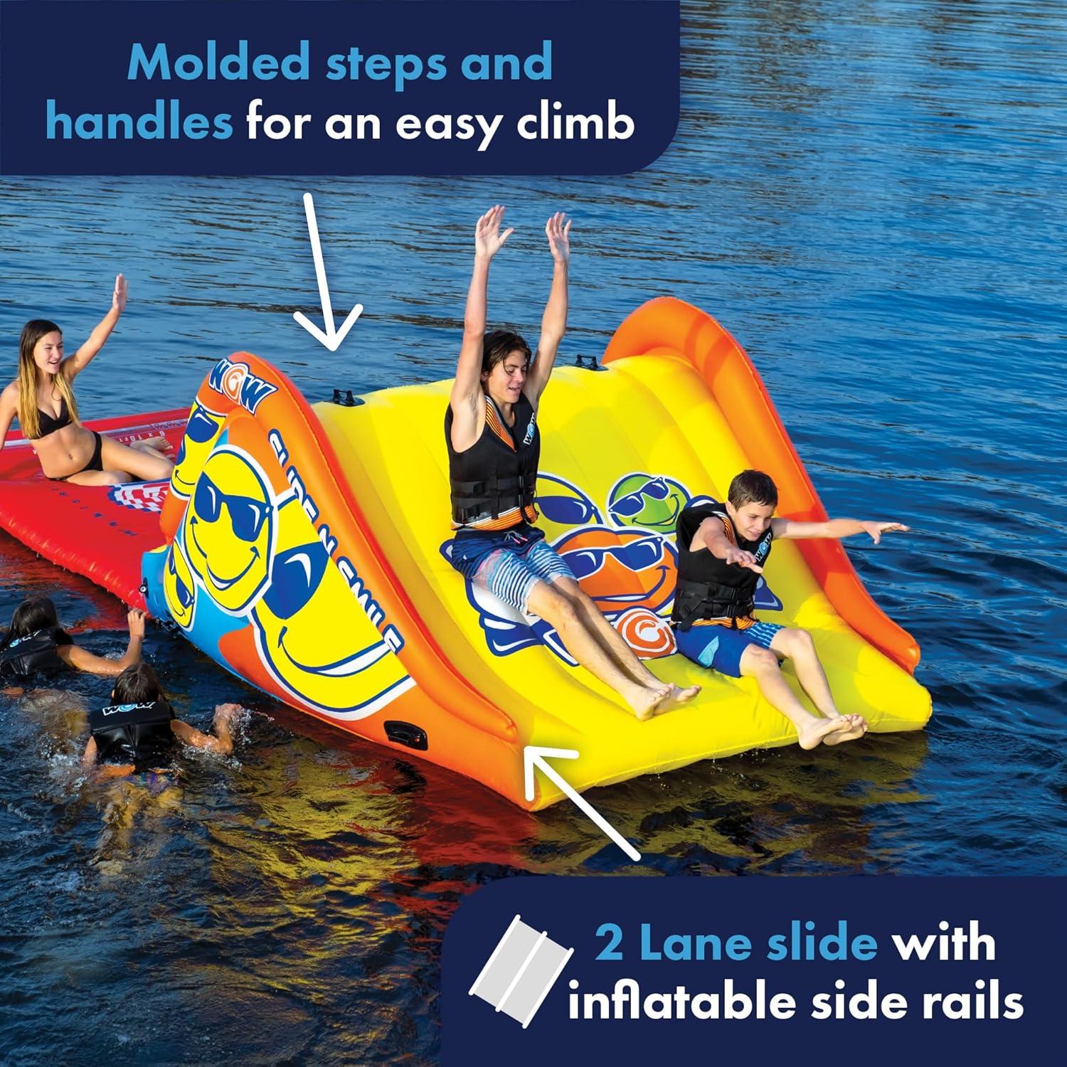 WOW Sports Slide N Smile Slide with Walkway for boating, lakes and pools