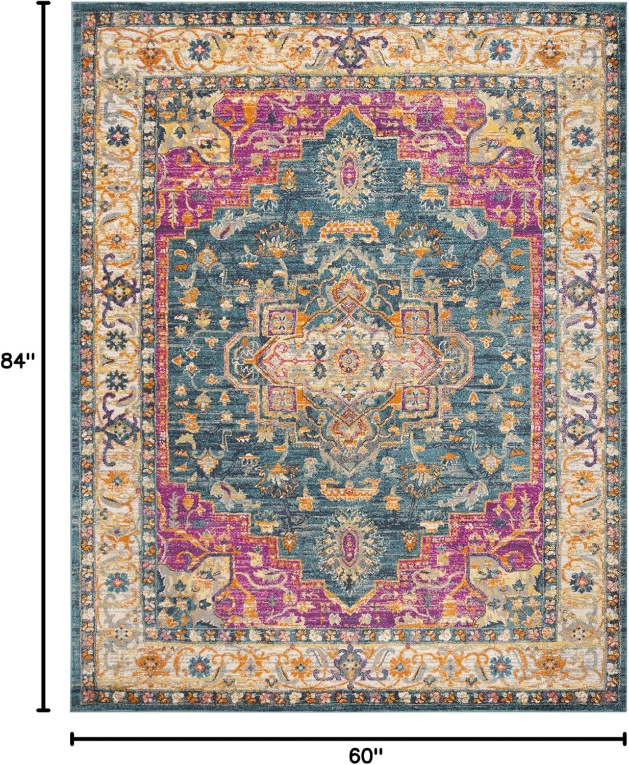 SAFAVIEH Madison Nikeisha Floral Area Rug, Blue/Multi, 5' x 7'