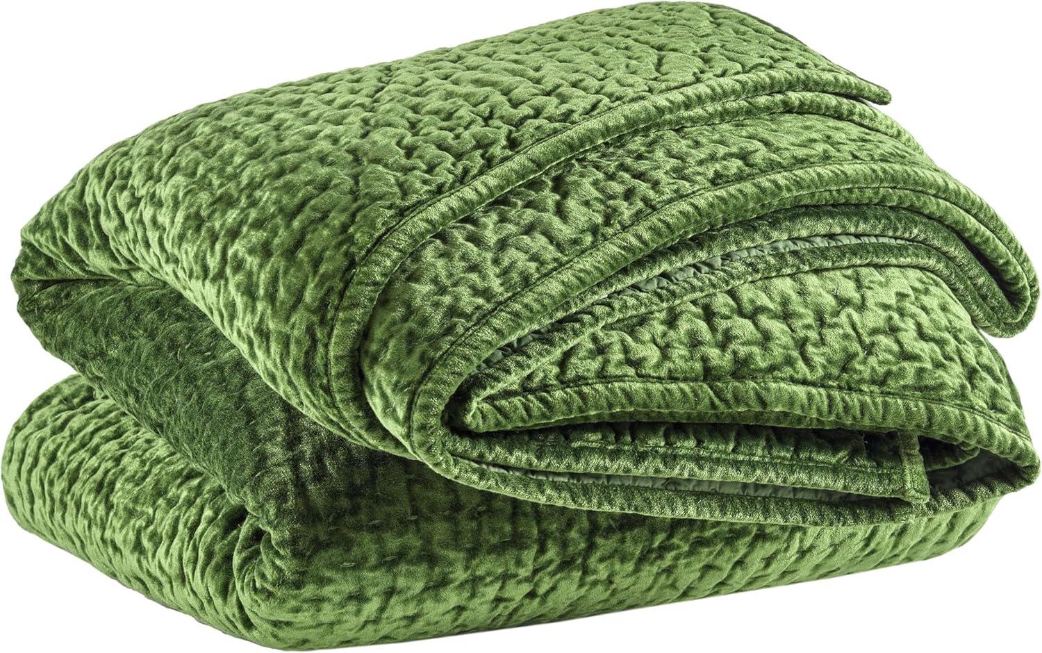 Pine Cone Hill Parisienne Velvet Evergreen Quilt