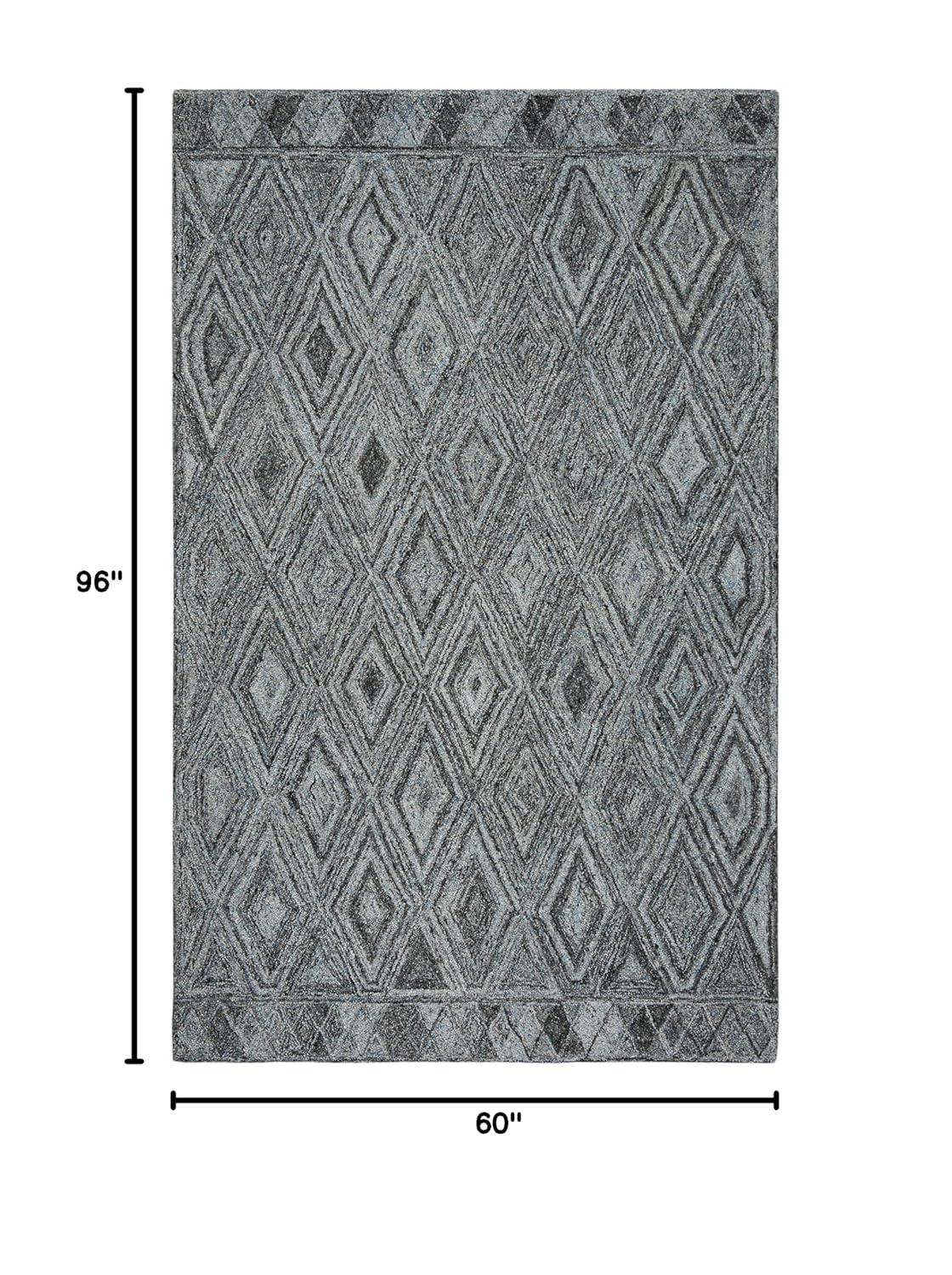 Abstract ABT618 Handmade Indoor Area Rug - Blue/Black - 5'x8' - Safavieh