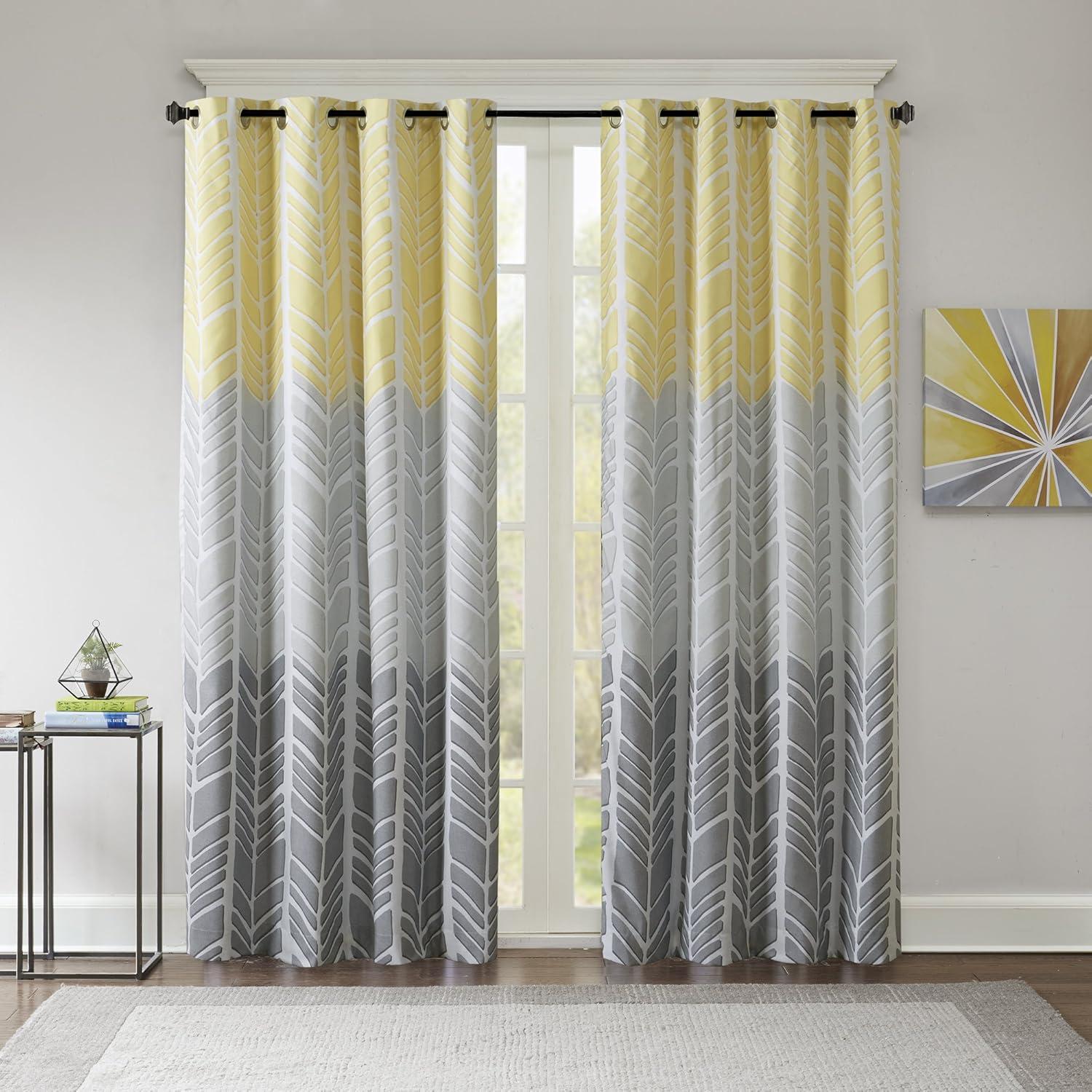 Adel Chevron Total Blackout Grommet Single Curtain Panel