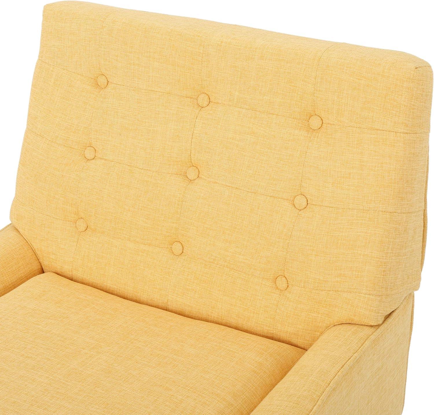 Christopher Knight Home Eilidh Mid Century Tufted Accent Chair Muted Yellow: Polyester Upholstery, Hardwood Frame