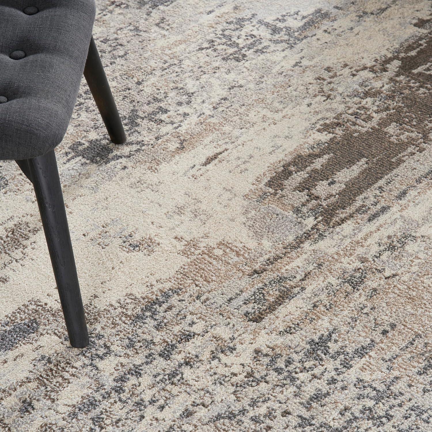 Nourison Celestial CES02 6'7" x 9'7" Ivory/Grey Area Rug