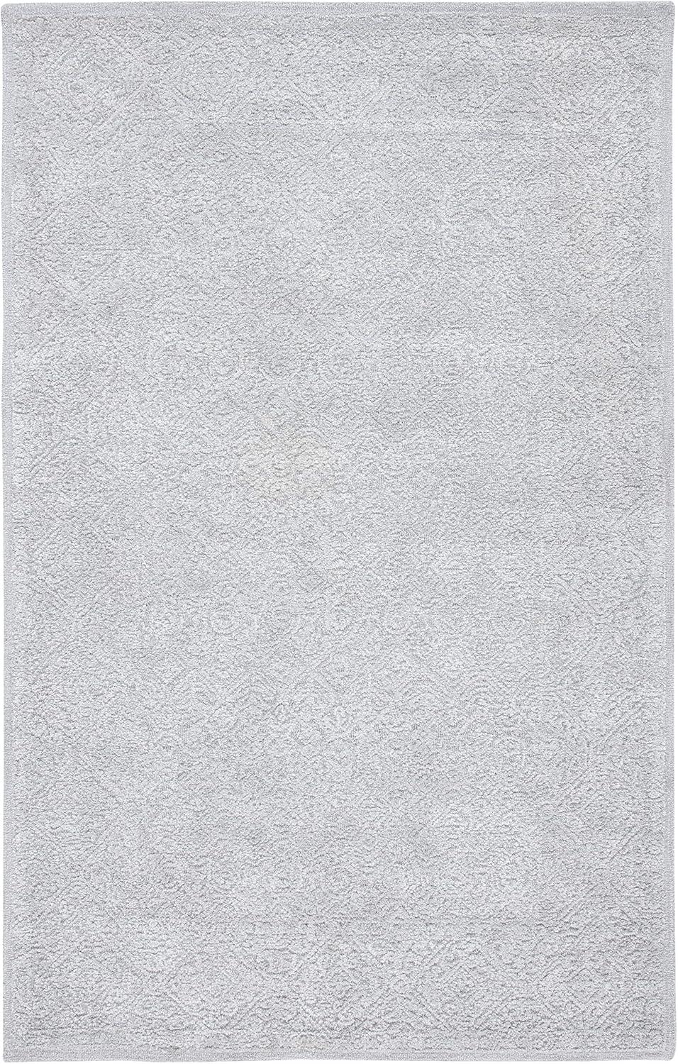 Handmade Artisan-Crafted Grey Wool & Silk 3' x 5' Area Rug