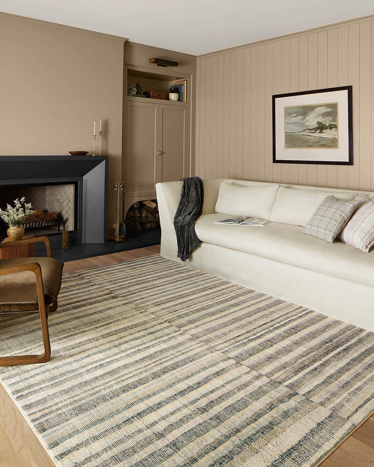 Humphrey Rug by Chris Loves Julia x Loloi - Natural and Moss / 2'3" x 11'6"