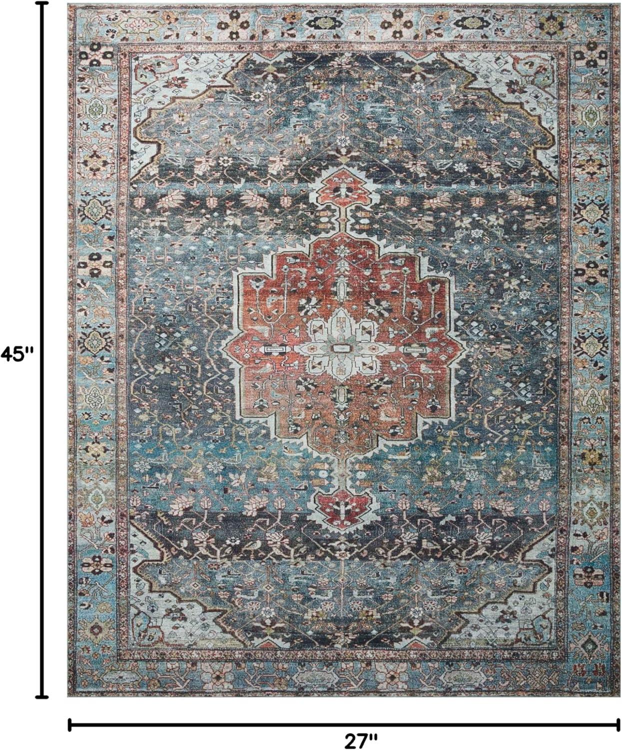 Loloi Margot Ocean/Brick Area Rug feat. CloudPile