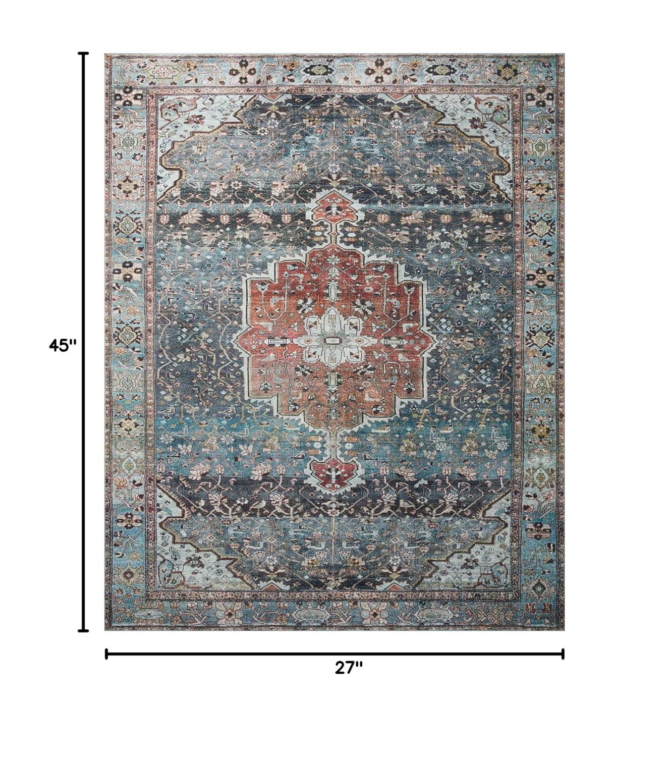Loloi Margot Ocean/Brick Area Rug feat. CloudPile