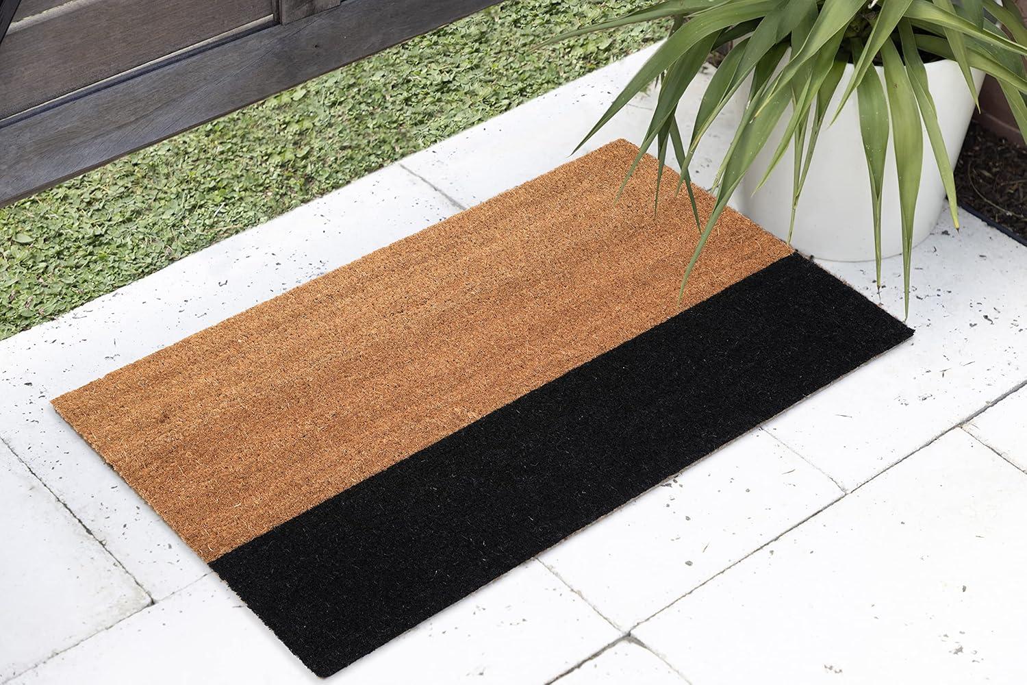 Ophelia & Co. Alece Extra Thick Outdoor Doormat Handwoven Durable Natural Coir Entryway Front Door Porch Patio