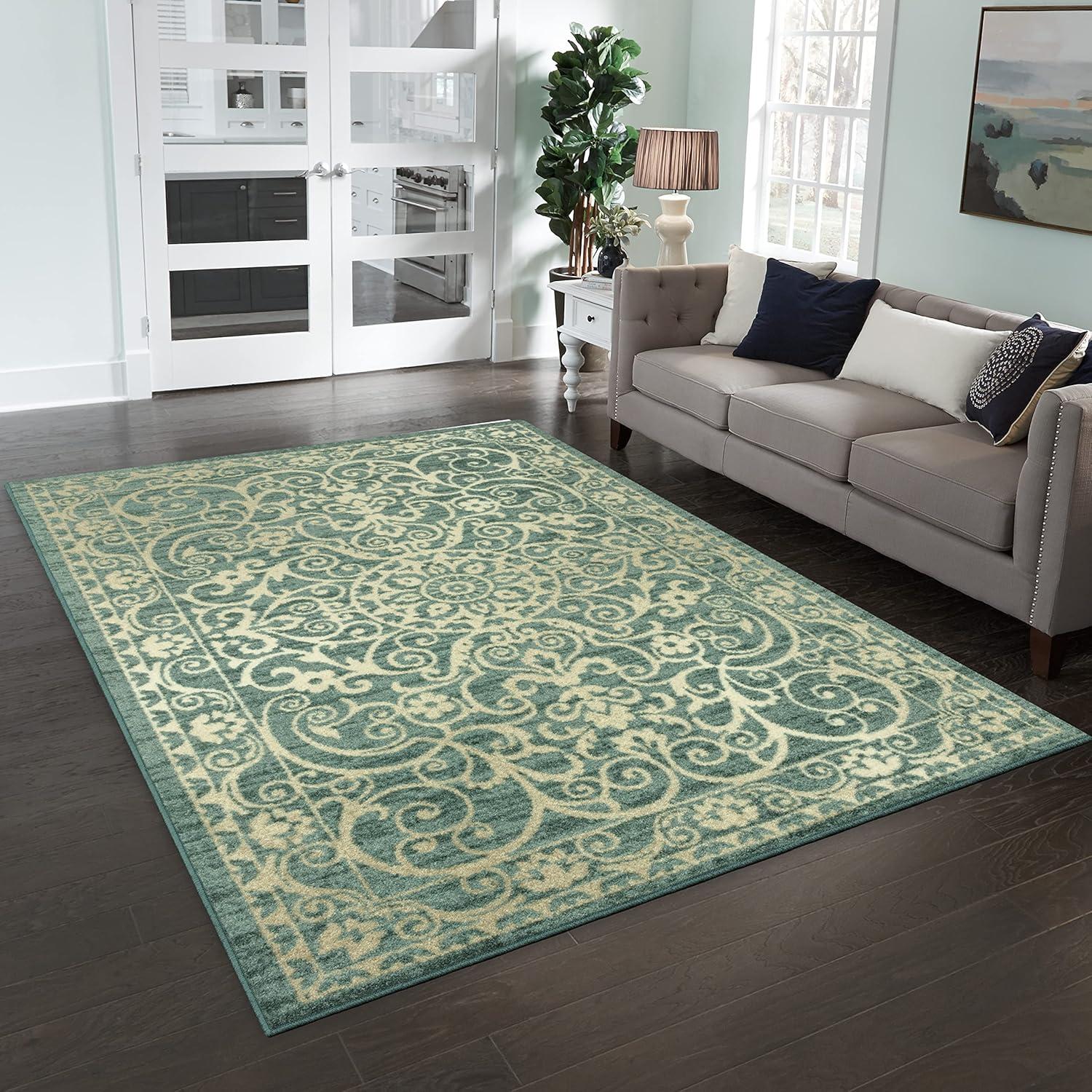 Dreyfuss Light Spa/Turquoise/Ivory Rug