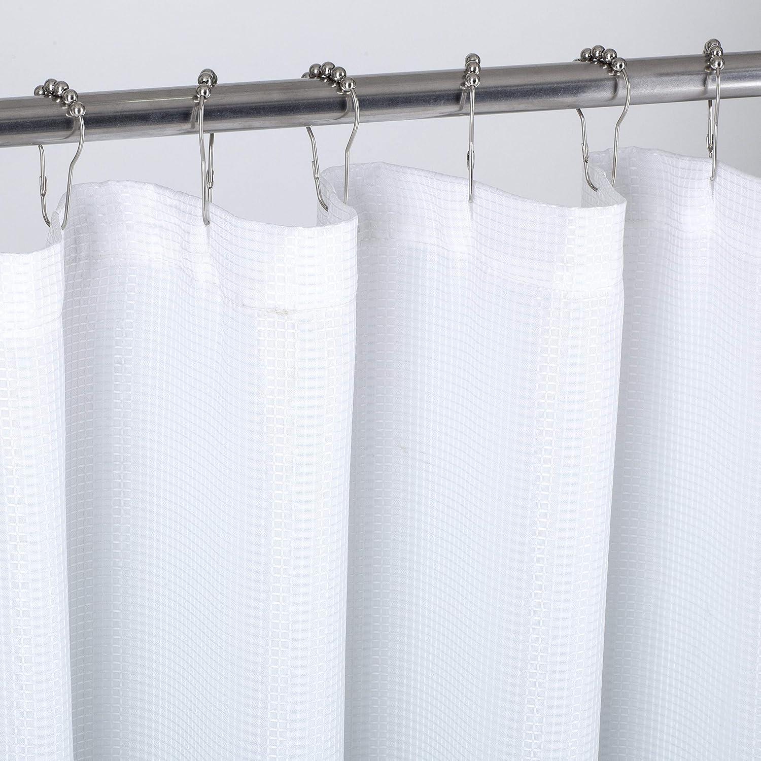 Dainty Home 3D Printed Ombre Textured Waffle Weave Shower Curtain - Seafoam