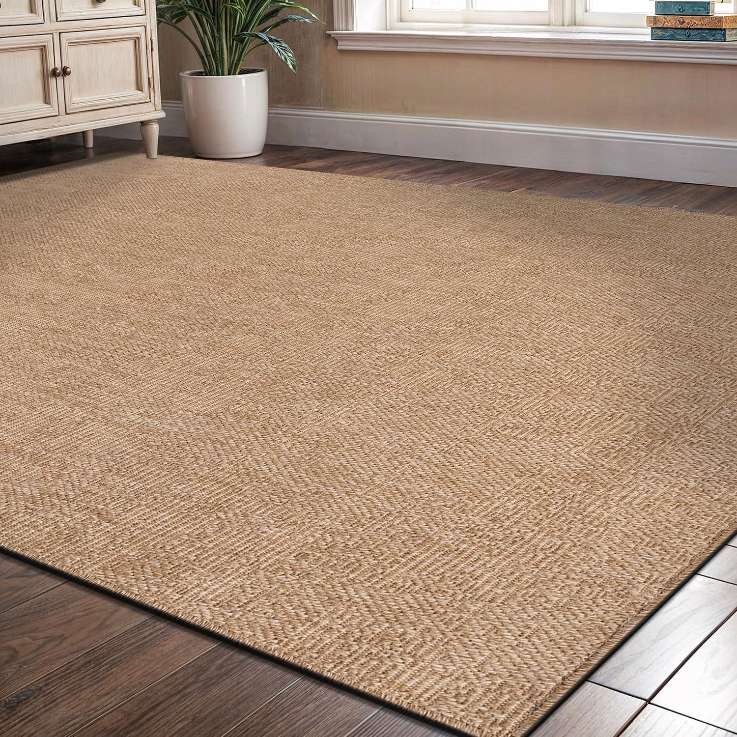 4'x6' Pata Hand Woven Chunky Jute Area Rug, Natural - JONATHAN Y