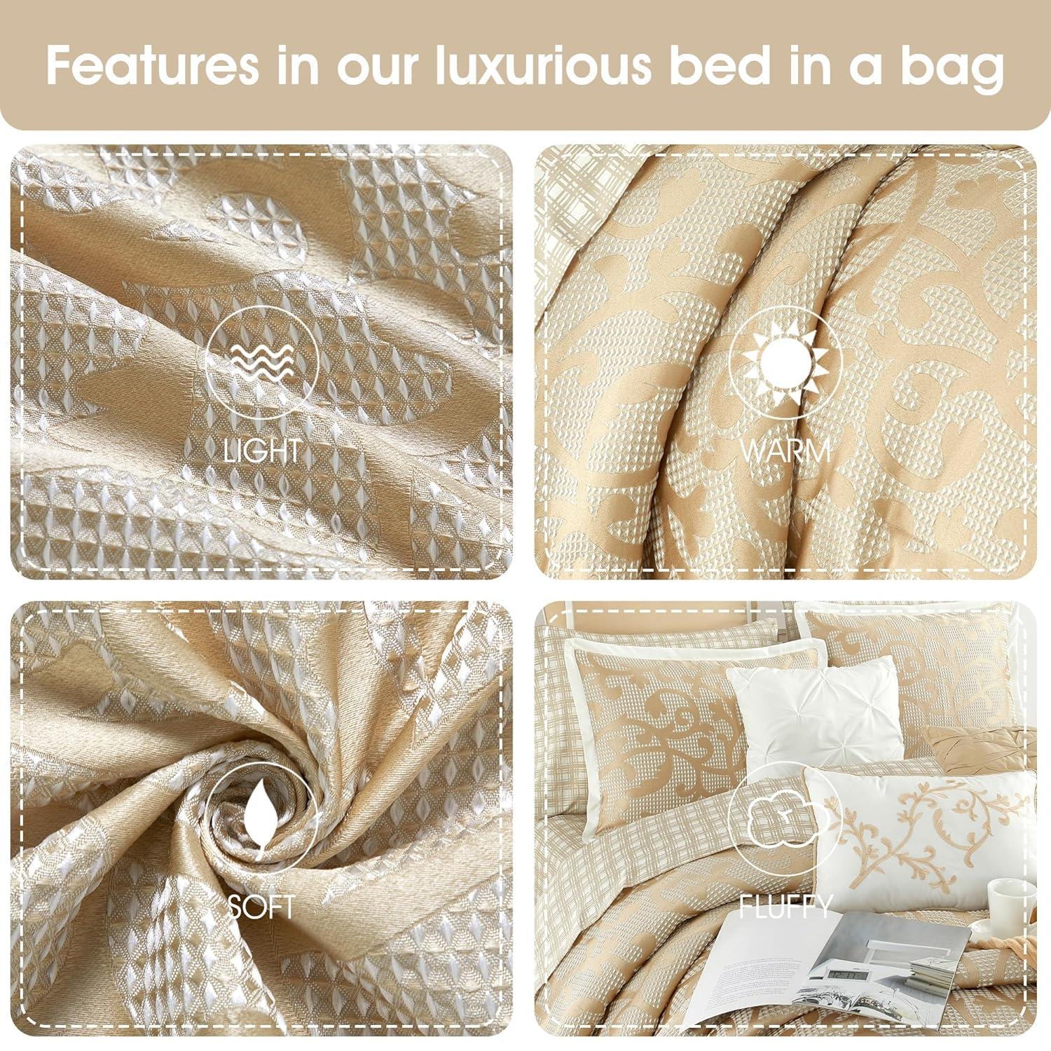 Nanshing America, Inc Janella 14 Piece Luxury Glam Comforter Set