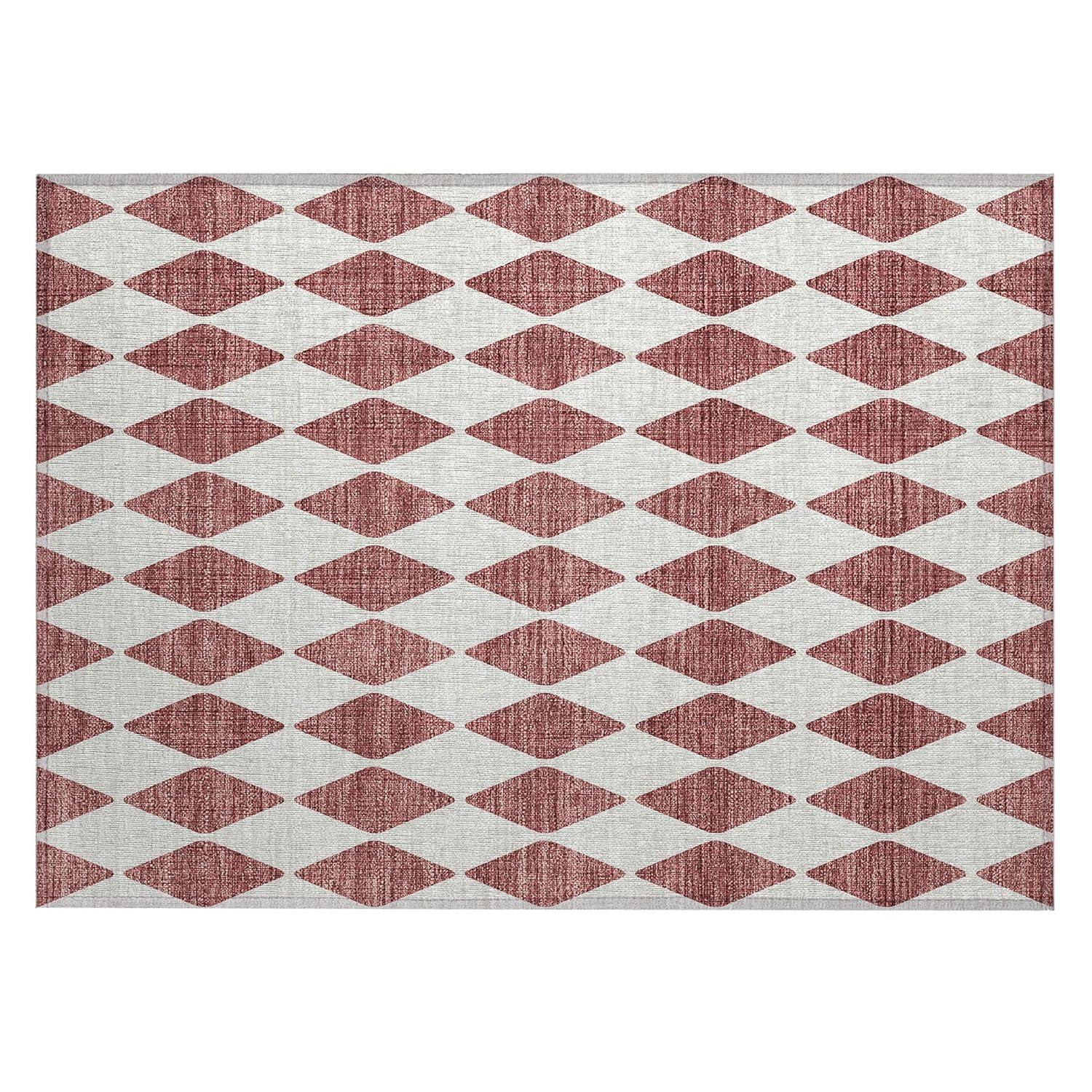 Addison Rugs Chantille ACN578 Burgundy 1'8" x 2'6" Indoor Outdoor Area Rug, Easy Clean, Machine Washable, Non Shedding, Bedroom, Living Room, Dining Room, Kitchen, Patio Rug