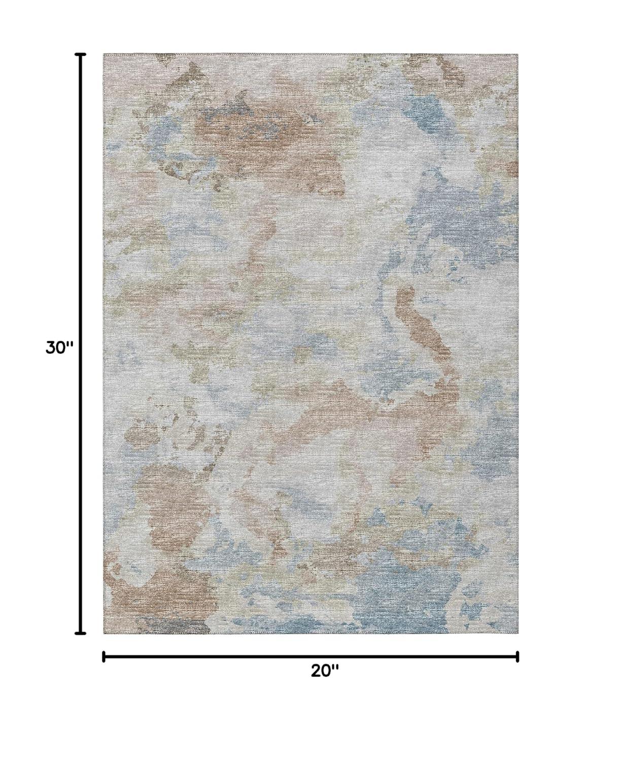 Addison Rugs Indoor/ Outdoor Accord Modern Polyester Washable Rug New 1'8" x 2'6" - Mocha Teal