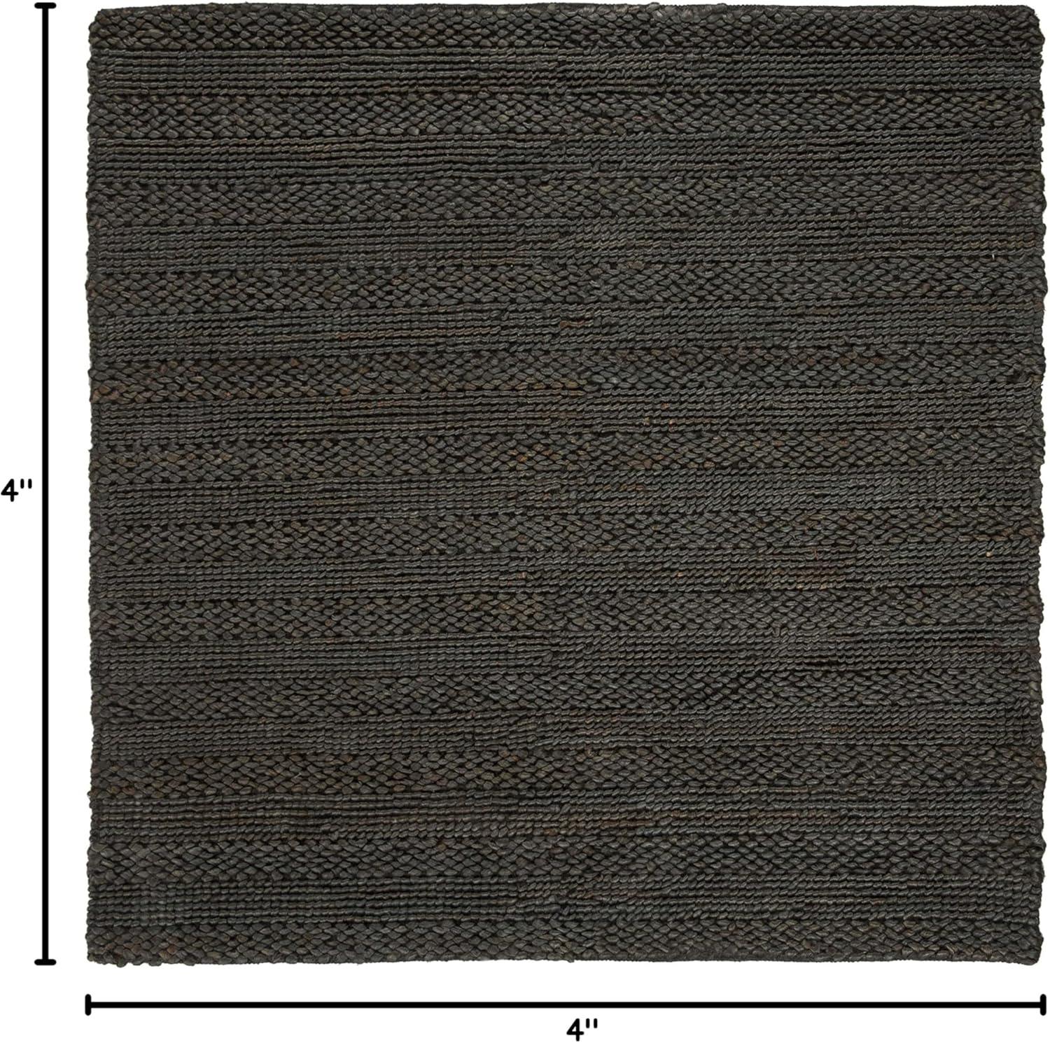 SAFAVIEH Natural Fiber Henrika Braided Area Rug, Charcoal, 4' x 4' Square