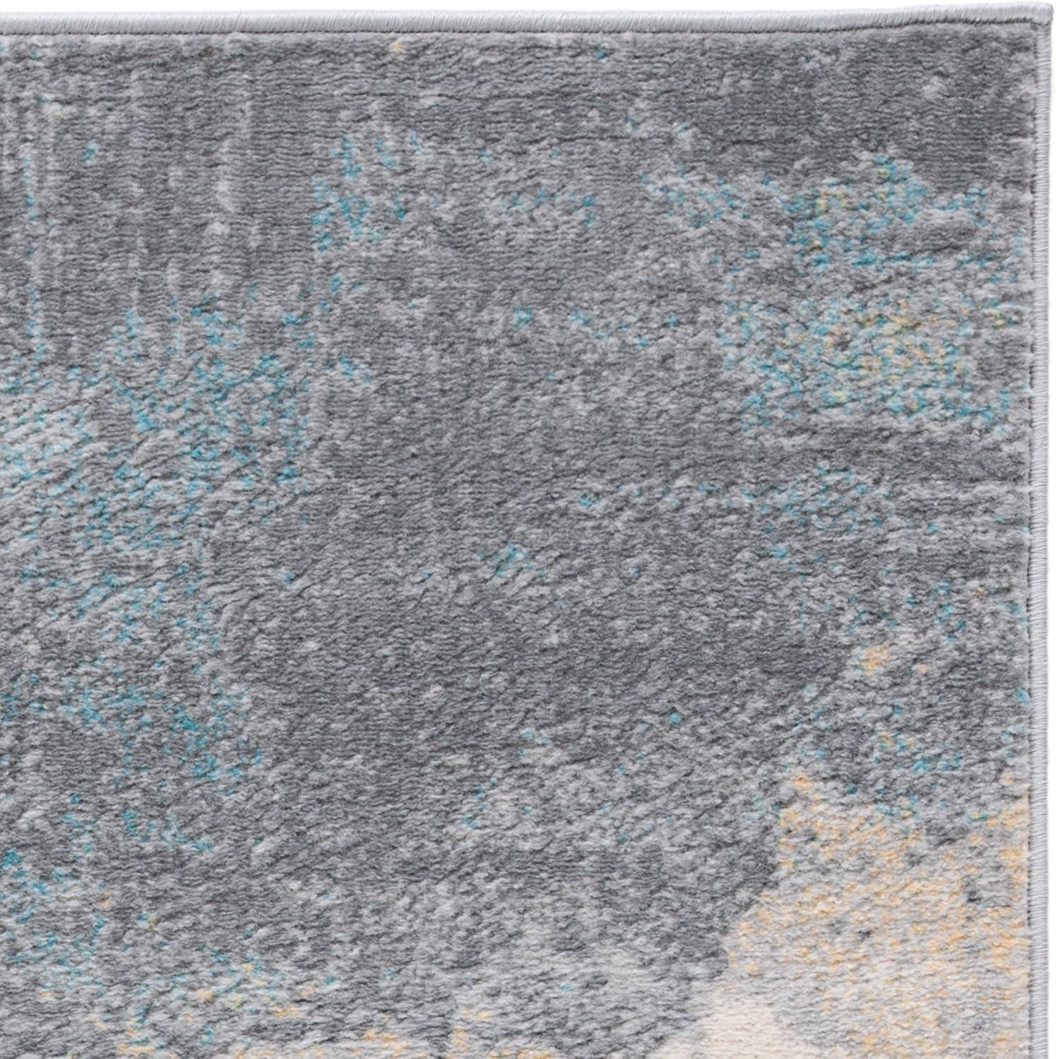 Jasper JSP114 Power Loomed Area Rug - Grey/Gold - 4'x6' - Safavieh.
