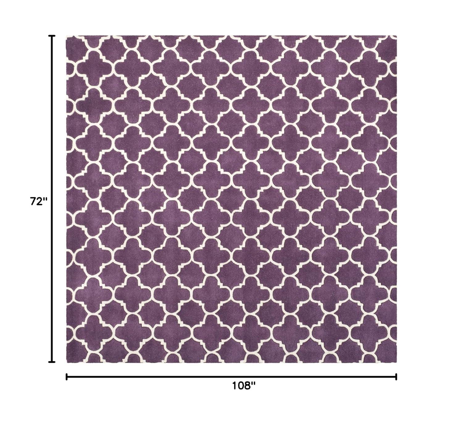 Chatham CHT717 Tufted Indoor Area Rug - Purple/Ivory - 6'x9' - Safavieh