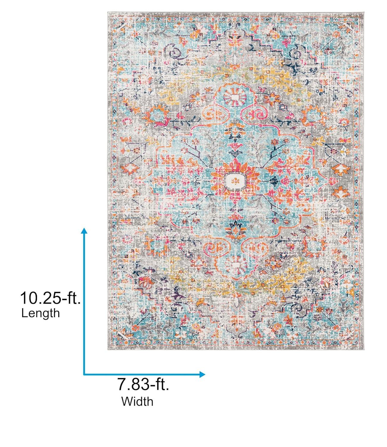 Livabliss Harput Vintage Medallion Area Rug,7'10" x 10'2",Aqua