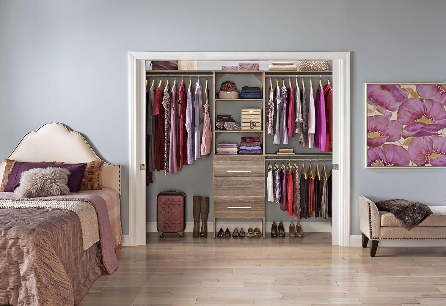 Closetmaid Ss25-Cos4dr-M Suitesymphony 7 To 10 Foot Wide Closet System Kit - Grey