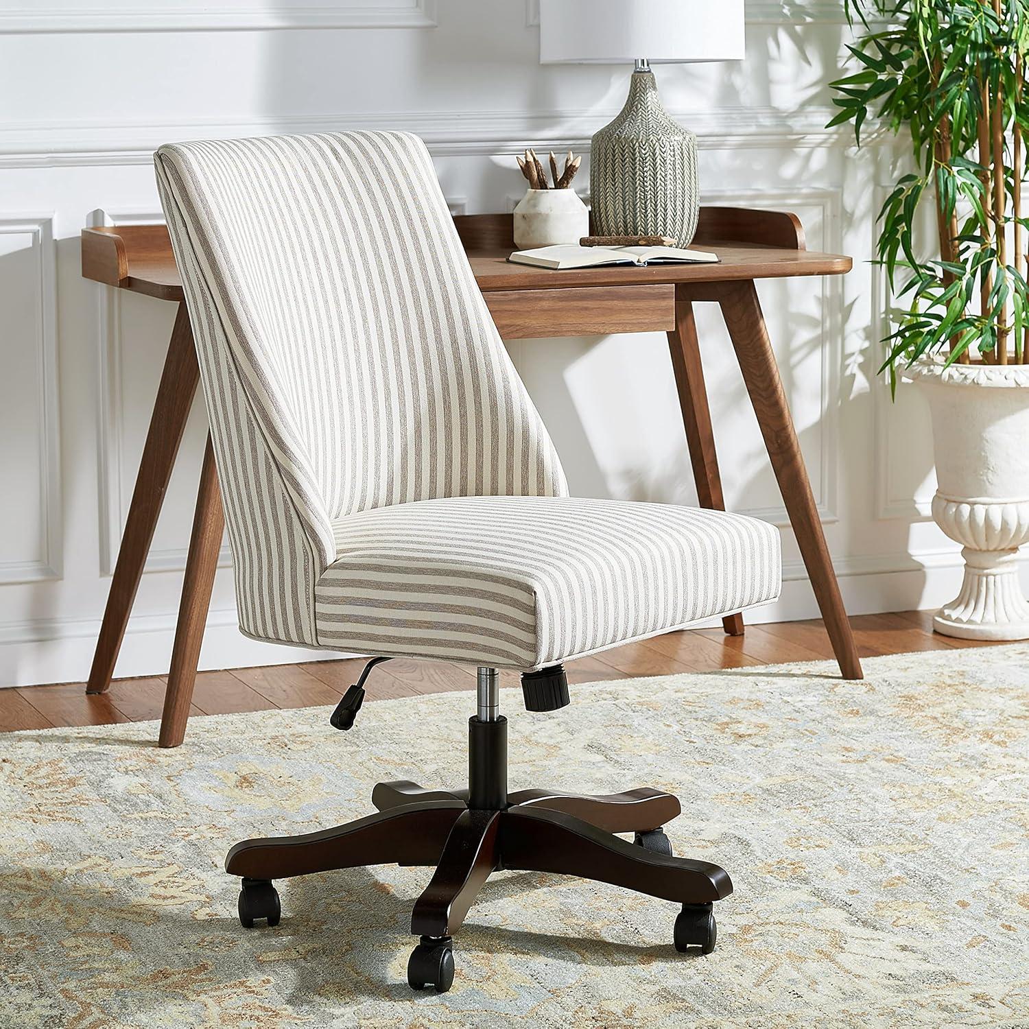 Scarlet Desk Chair - Beige Stripe - Safavieh