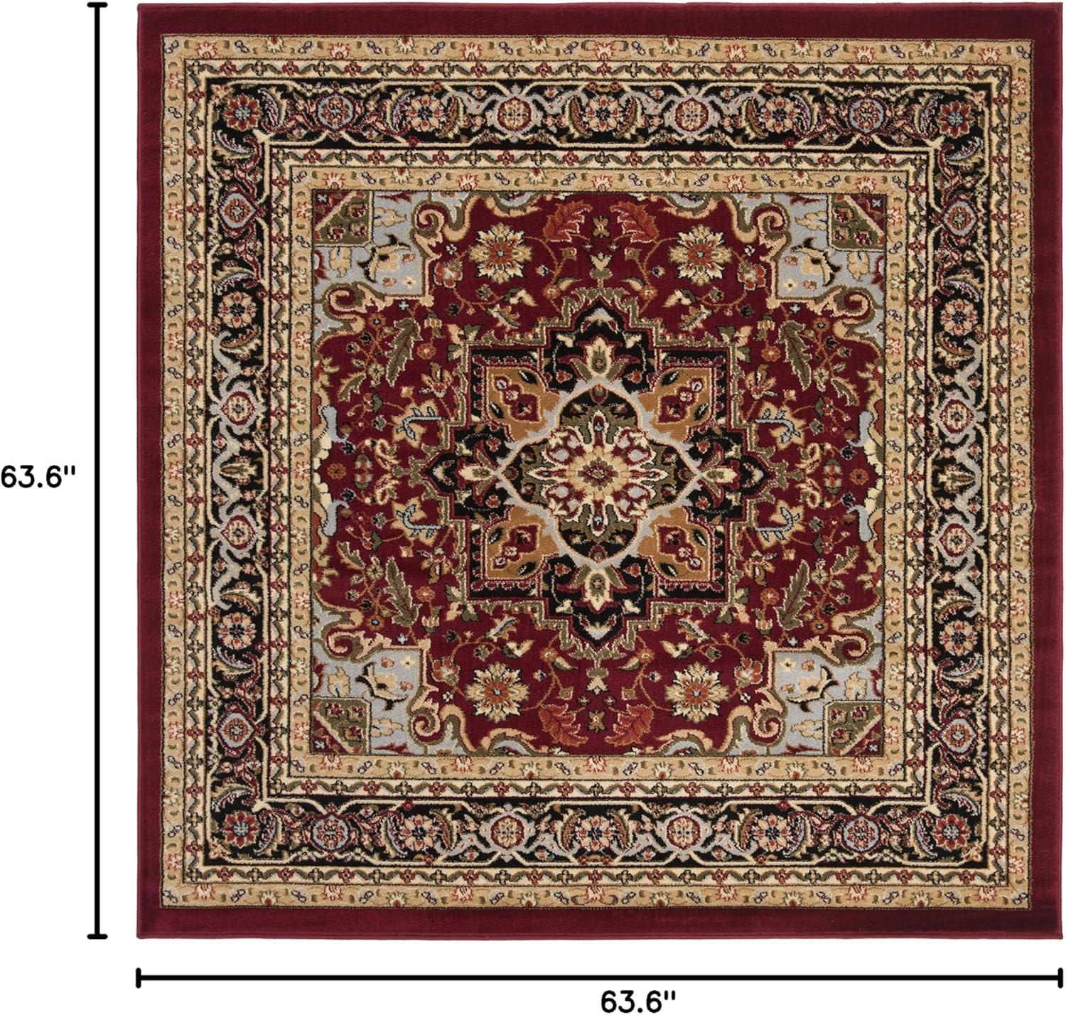 Lyndhurst Heriz LNH330 Power Loomed Accent Rug - Red/Black - 3'3"x5'3" - Safavieh
