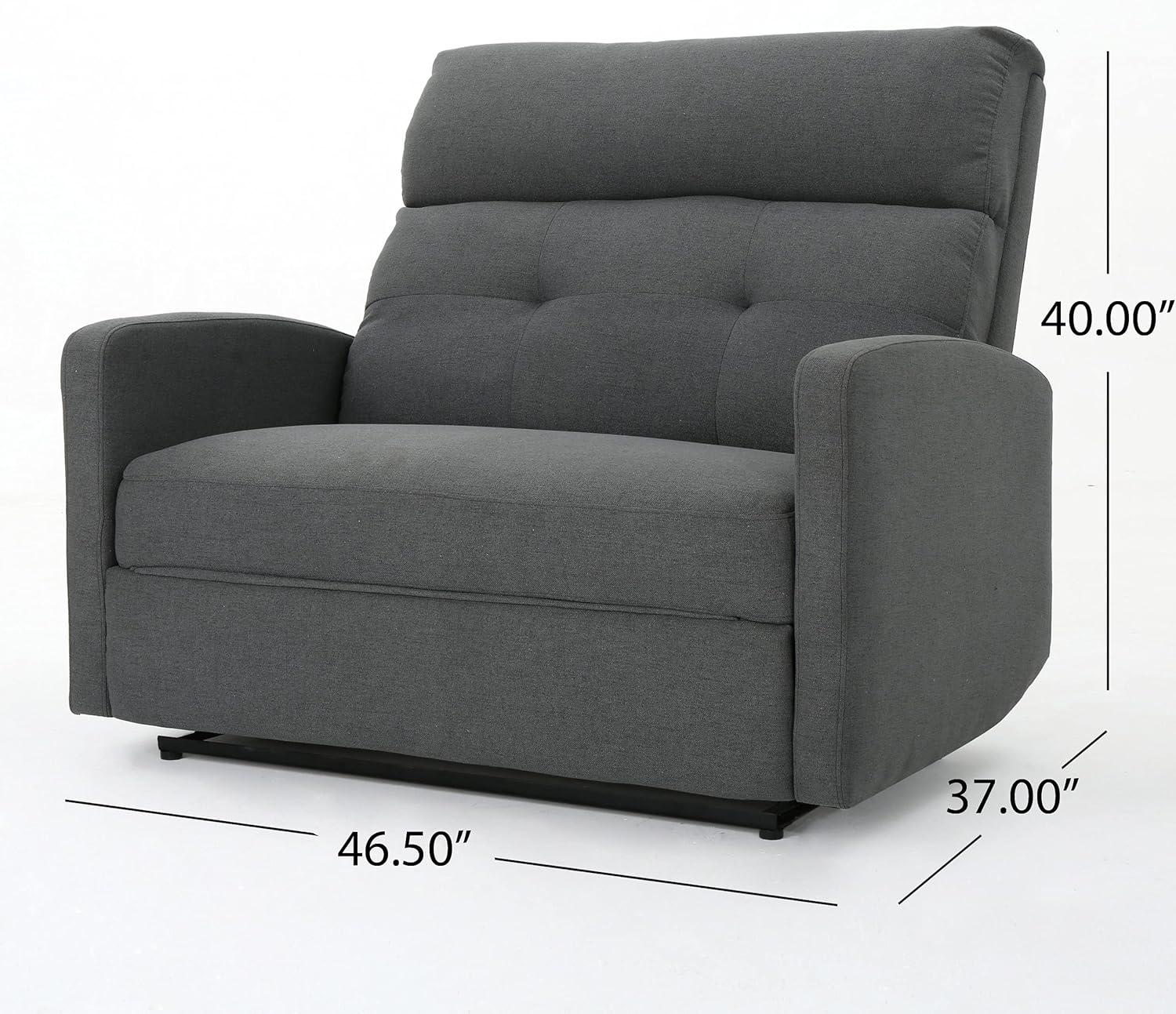 Halima 2-Seater Recliner - Charcoal - Christopher Knight Home: Precision Mechanism, Polyester Upholstery