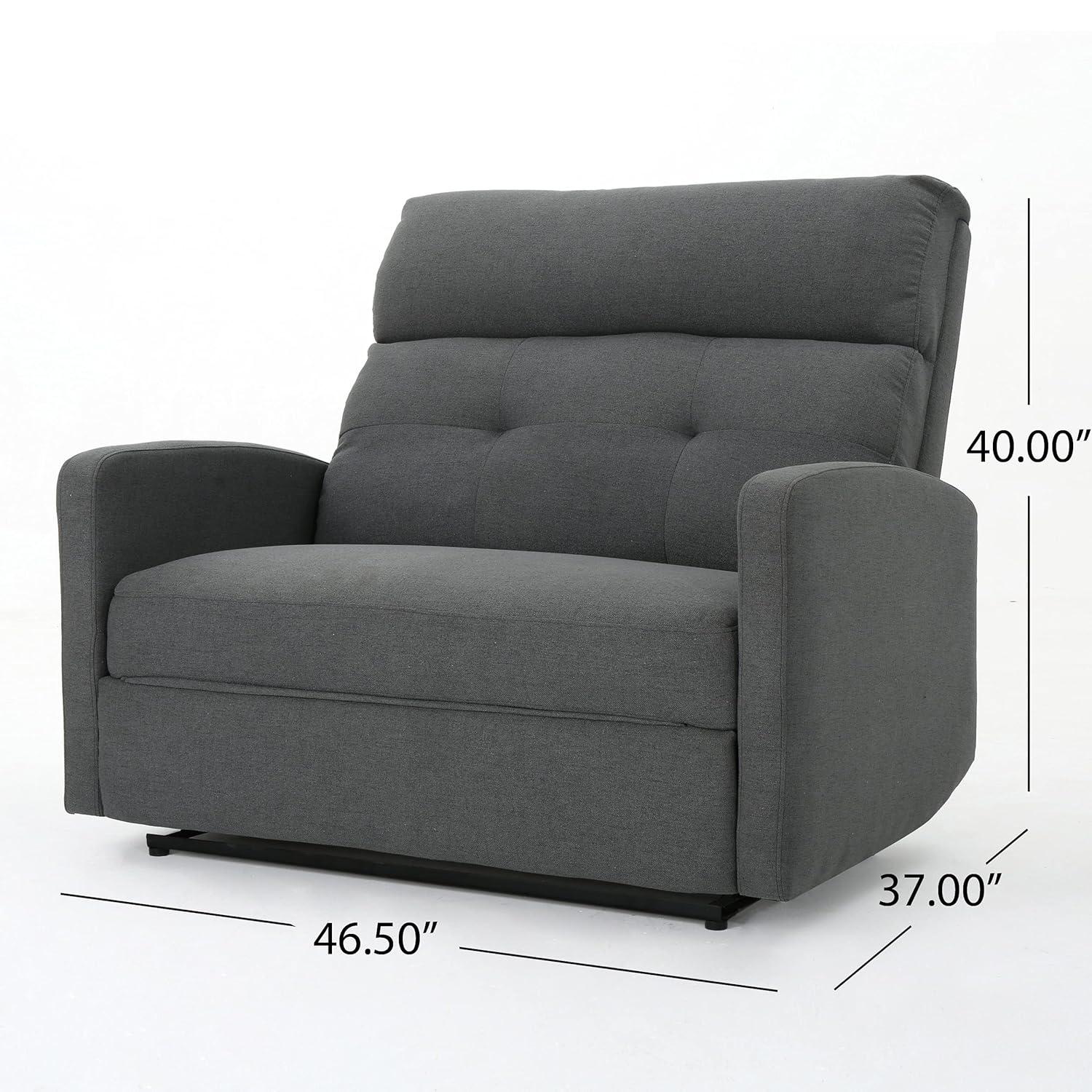 Halima 2-Seater Recliner - Charcoal - Christopher Knight Home: Precision Mechanism, Polyester Upholstery