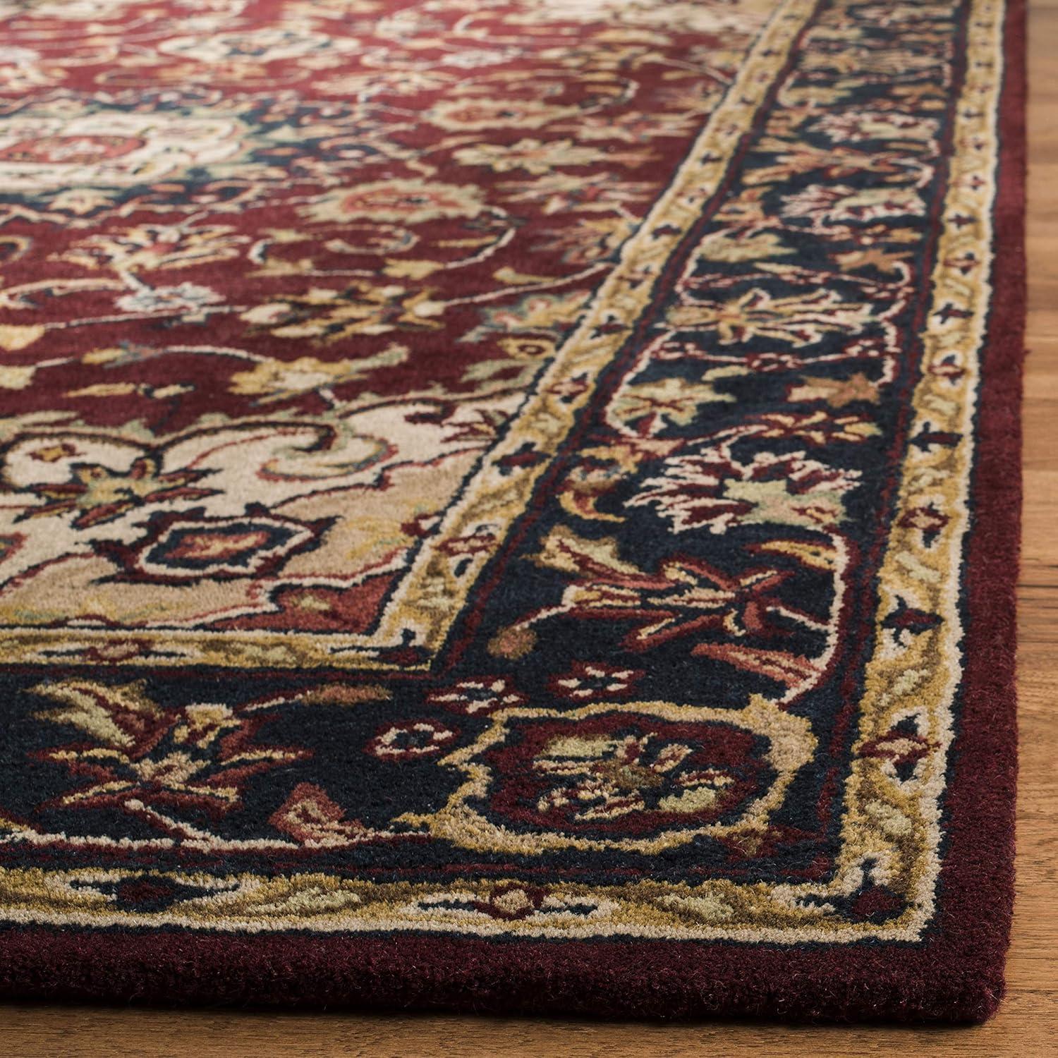 Classic CL362 Hand Tufted Area Rug - Burgundy/Navy - 8'3"x11' - Safavieh.