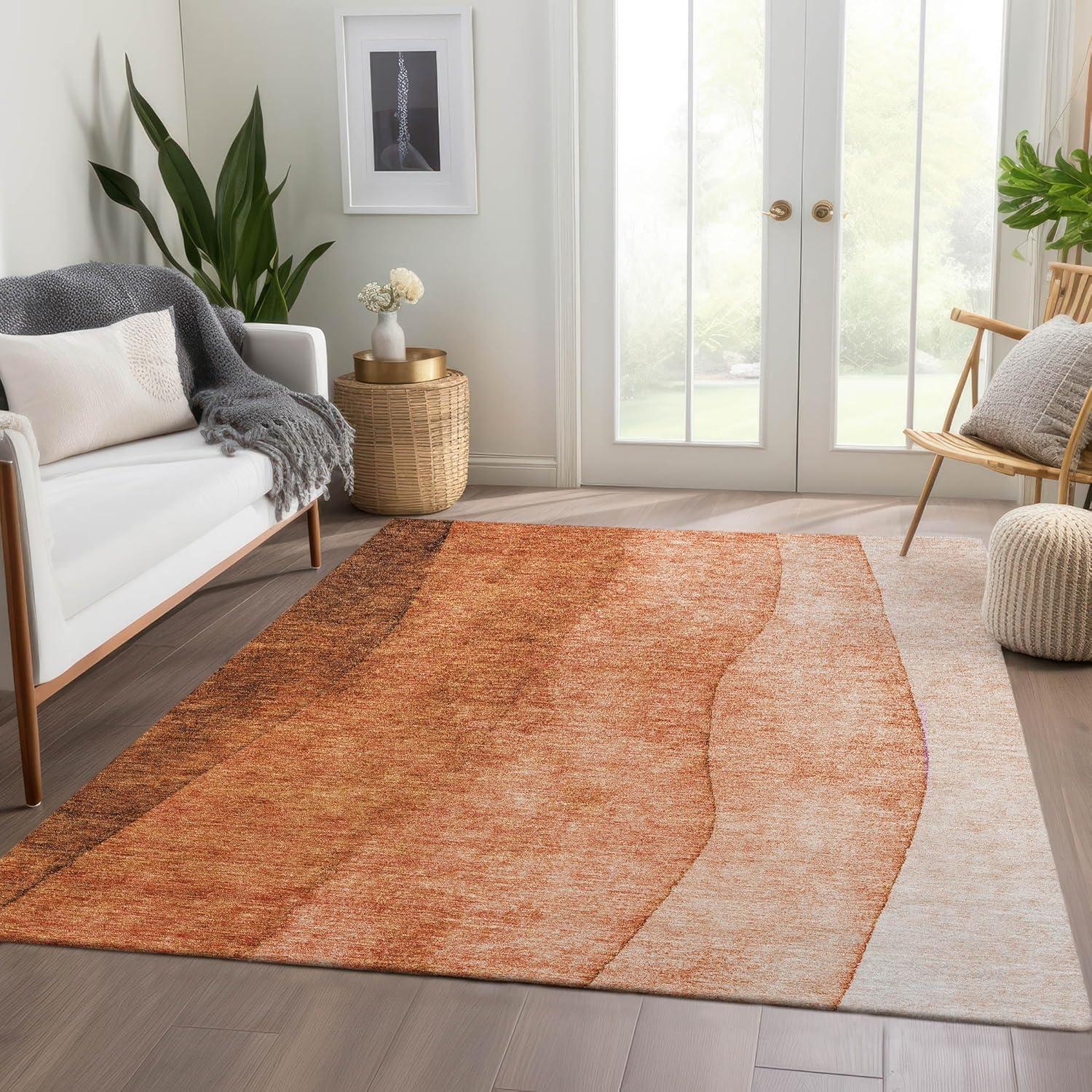 Addison Rugs Chantille ACN625 Paprika 9' x 12' Indoor Outdoor Area Rug, Easy Clean, Machine Washable, Non Shedding, Bedroom, Living Room, Dining Room, Kitchen, Patio Rug