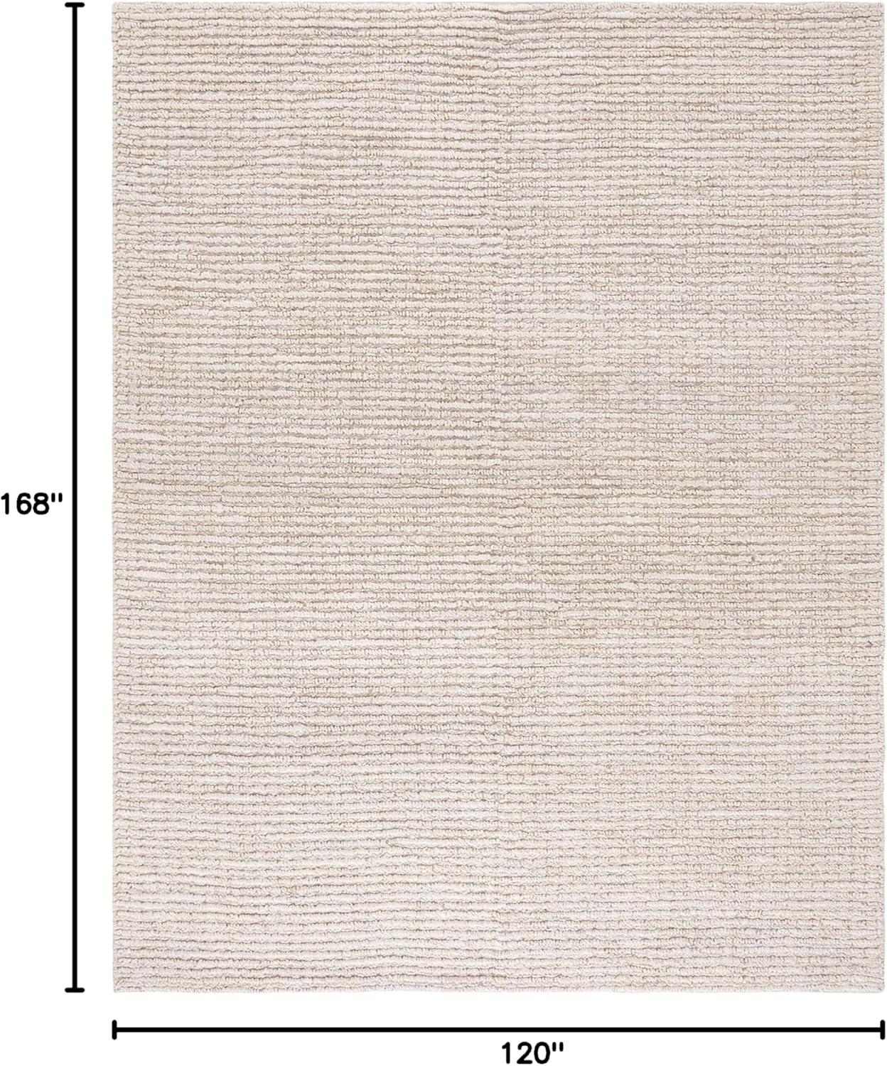 SAFAVIEH Natural Fiber Sheryll Solid Braided Jute Area Rug, Ivory, 10' x 14'