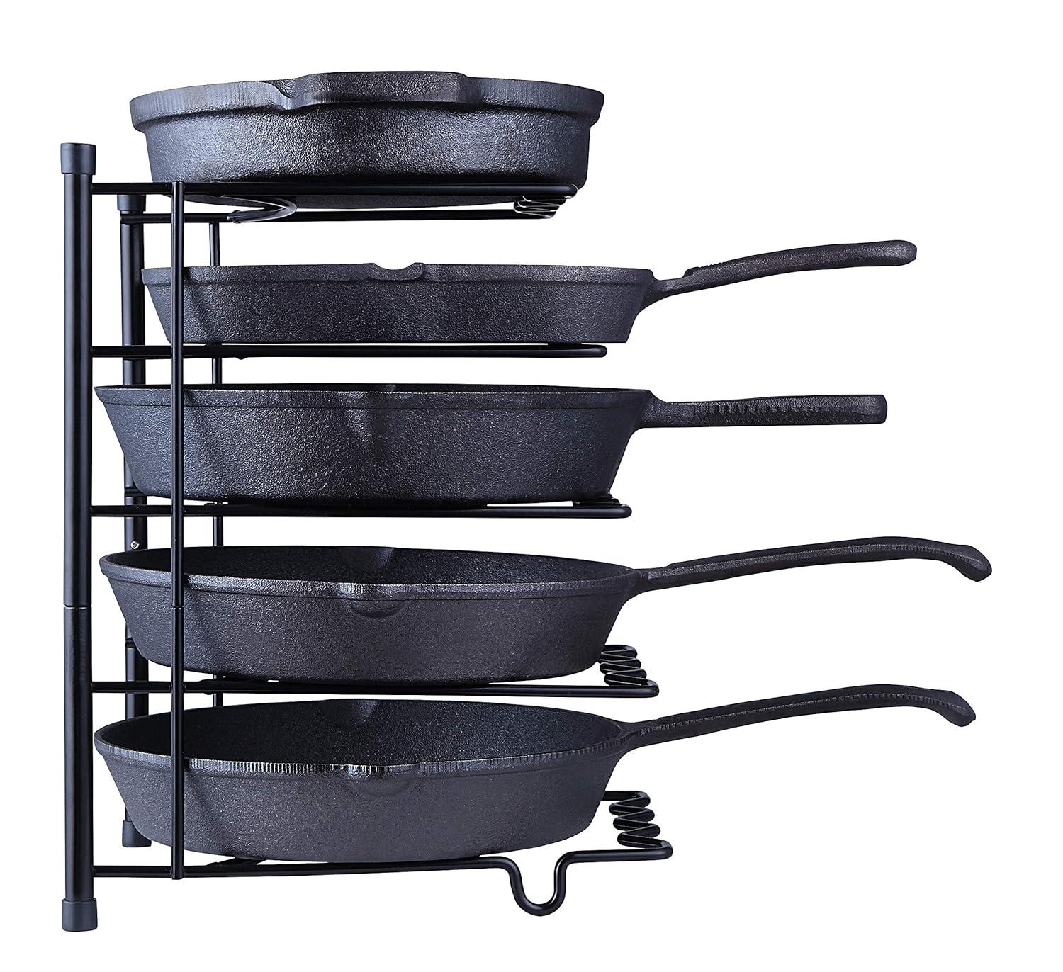 Prep & Savour Heavy-Duty Kitchenware Pan Divider, Pot Lid, and Pot, Pan Organizer Rack Holder