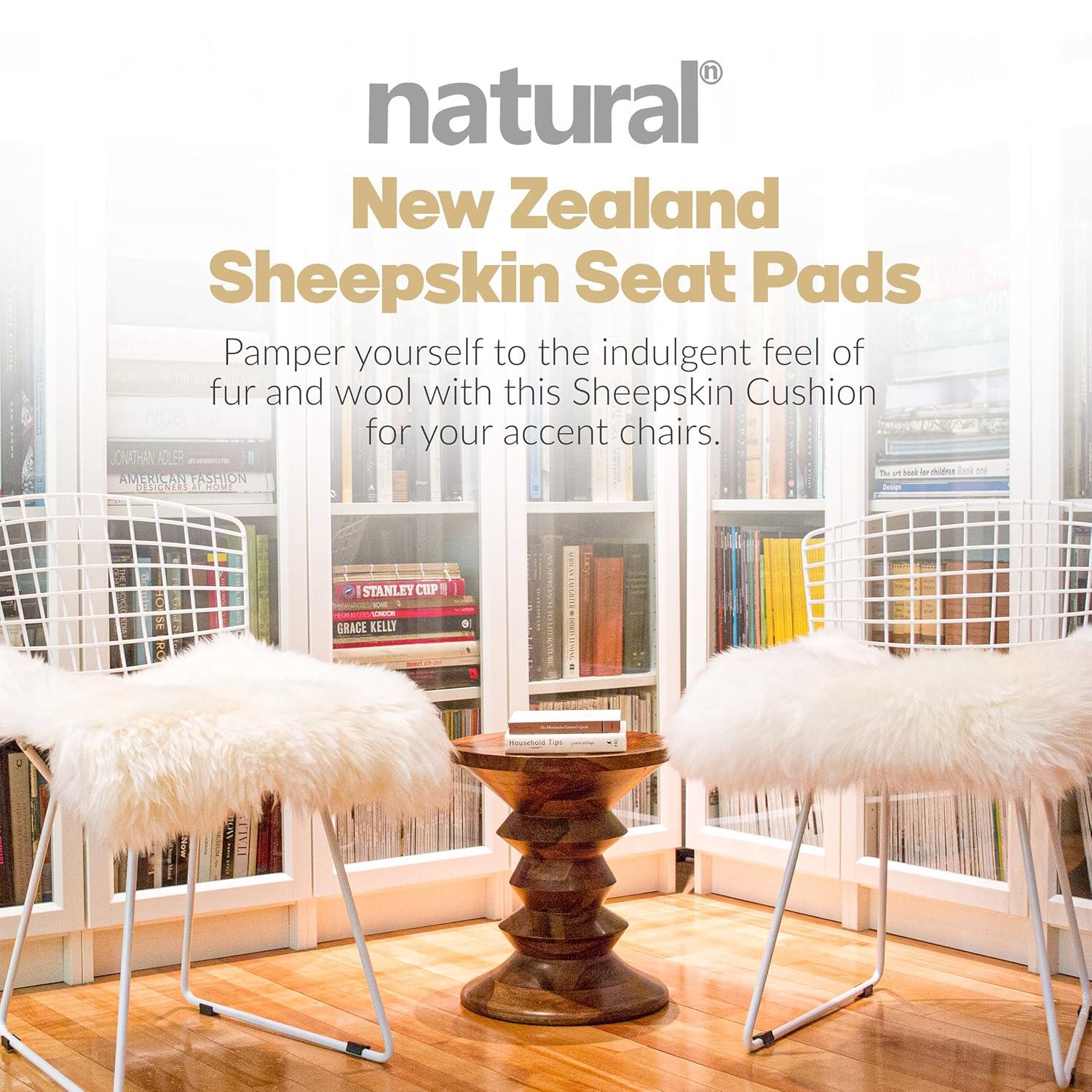 Natural New Zealand Sheepskin Chair Pad | 4-Pack | Natural | 17"x17"