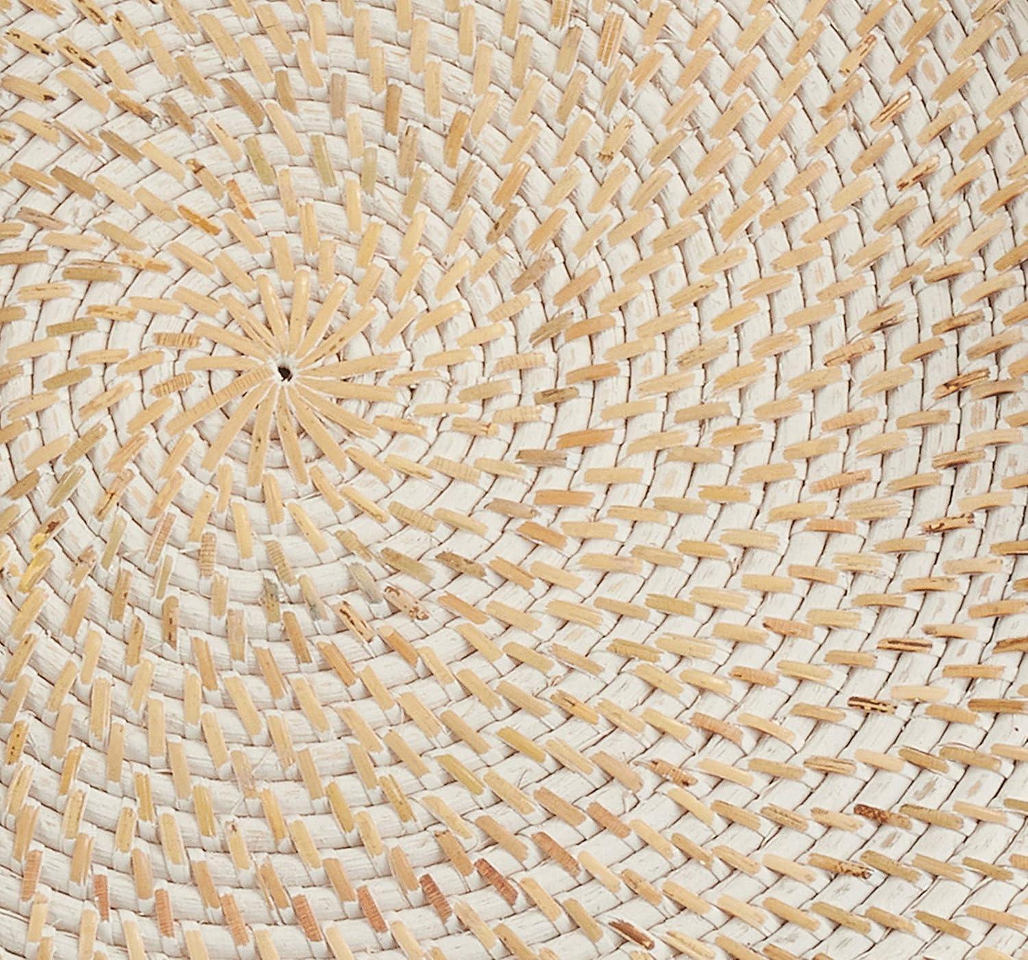 Natural Woven Rattan Round Placemats, Set of 4