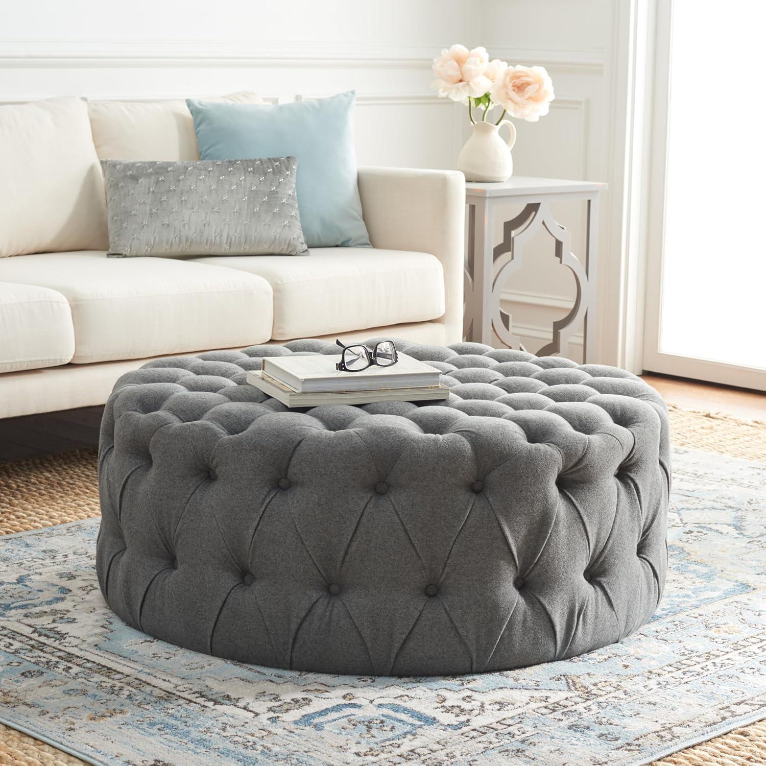 Charlene Tufted Cocktail Ottoman  - Safavieh